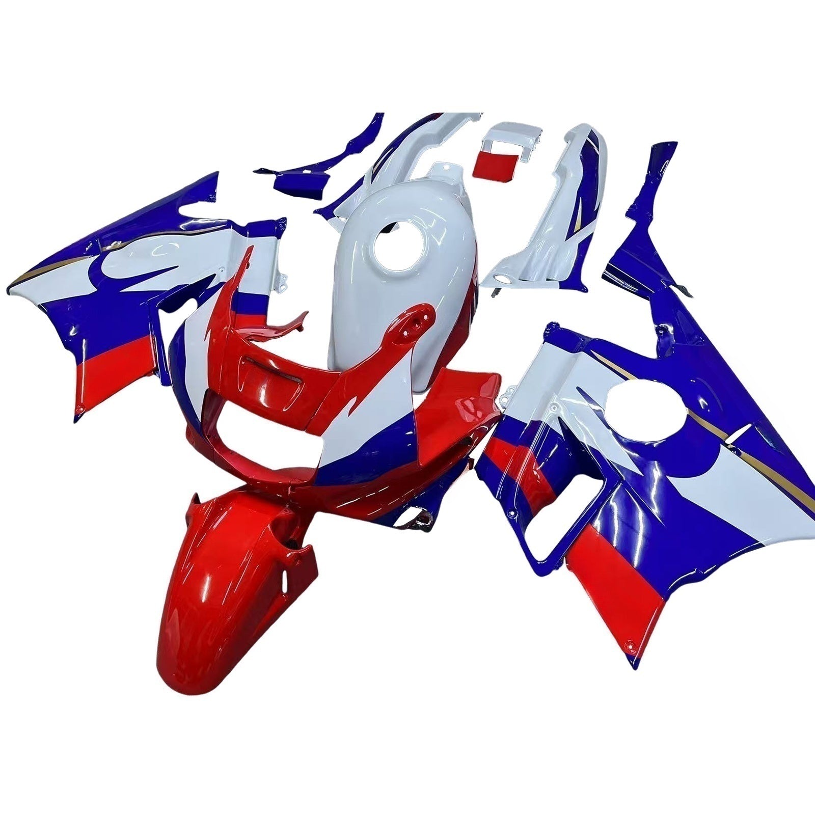 Amotopart 1991-1994 Honda CBR600 F2 White Blue Red Fairing Kit