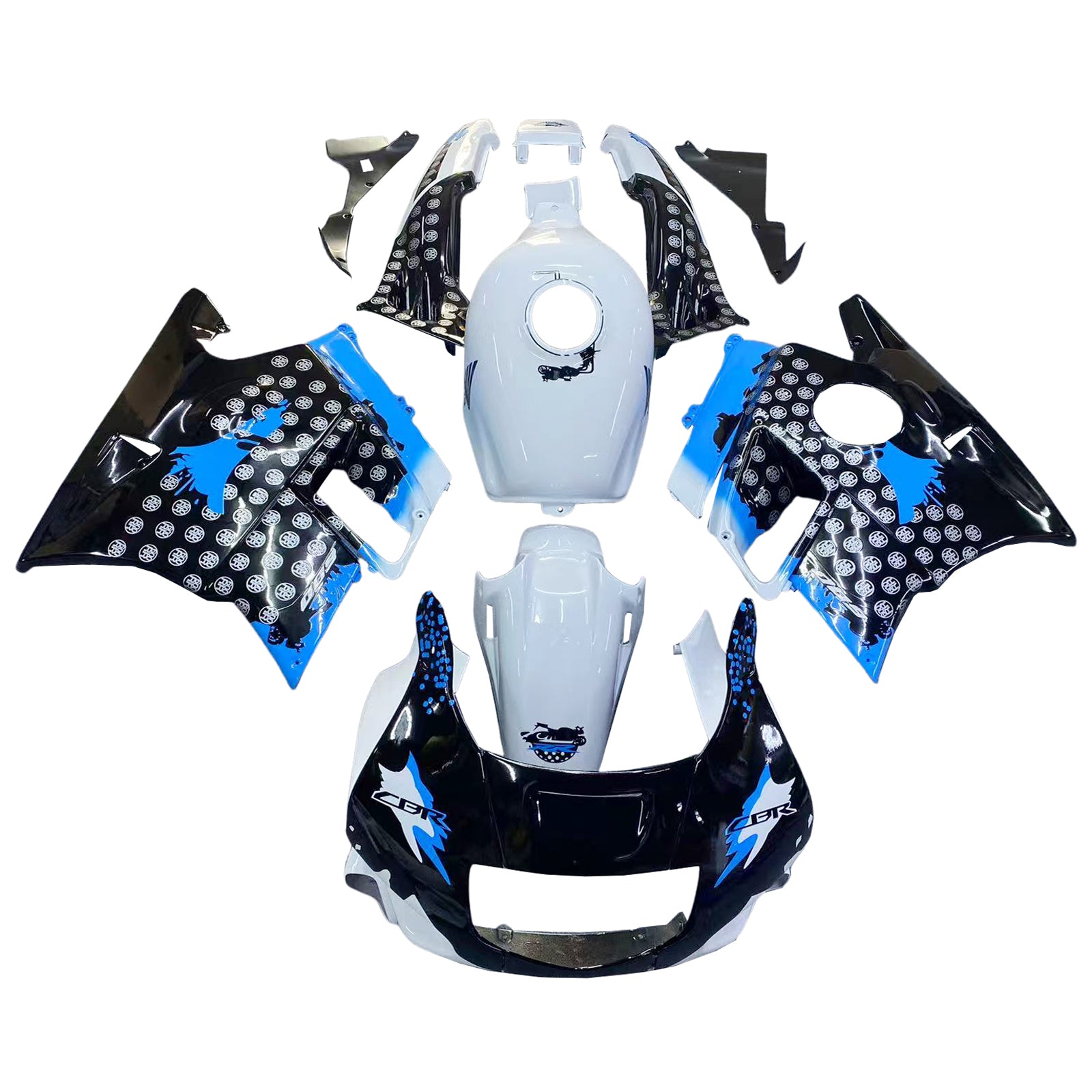 Amotopart 1991-1994 Honda CBR600 F2 White Black Fairing Kit