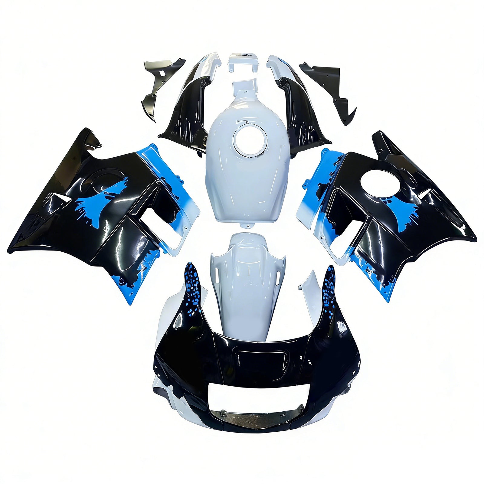 Amotopart 1991-1994 ホンダ CBR600 F2 ホワイト ブラック フェアリングキット