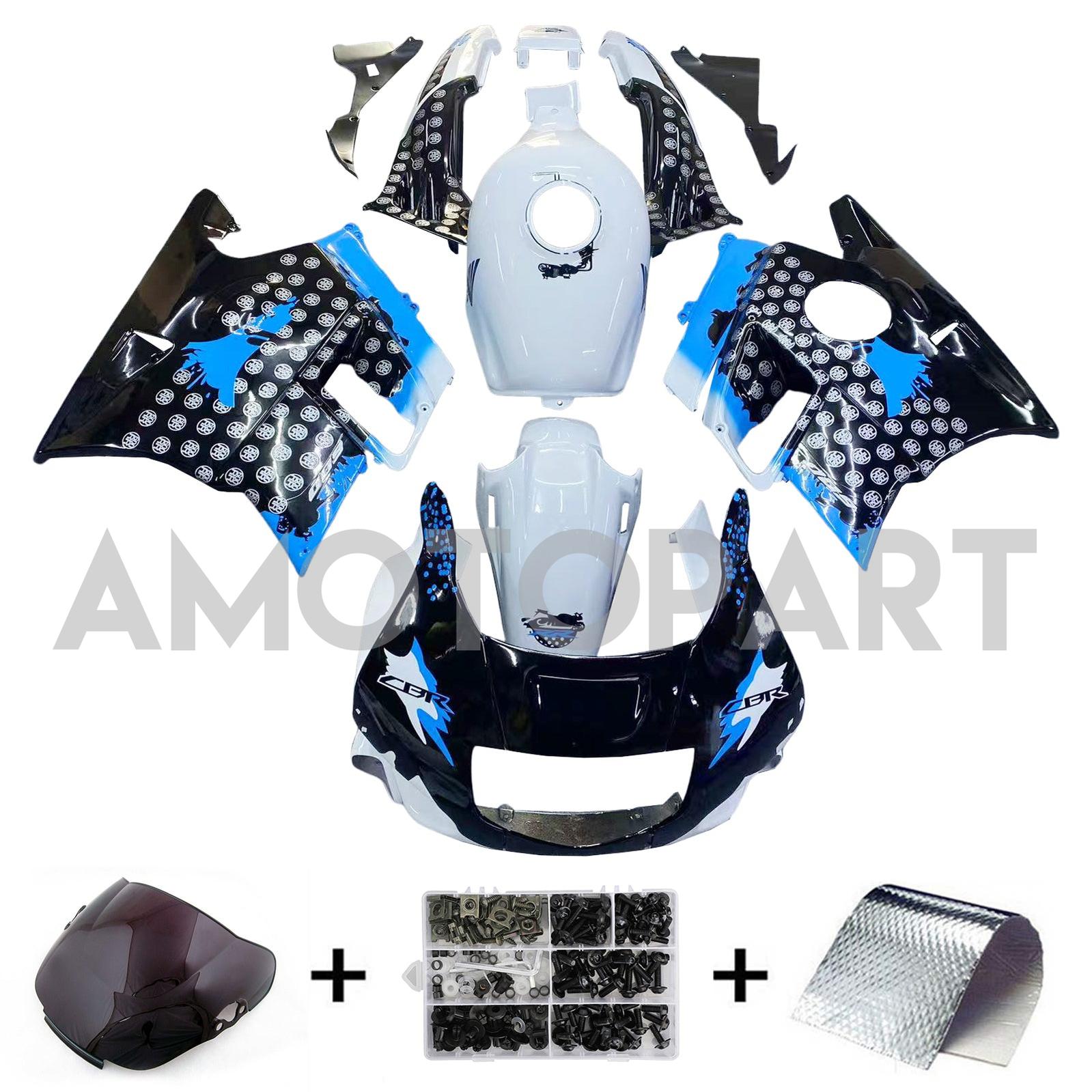 Amotopart 1991-1994 Honda CBR600 F2 White Black Fairing Kit