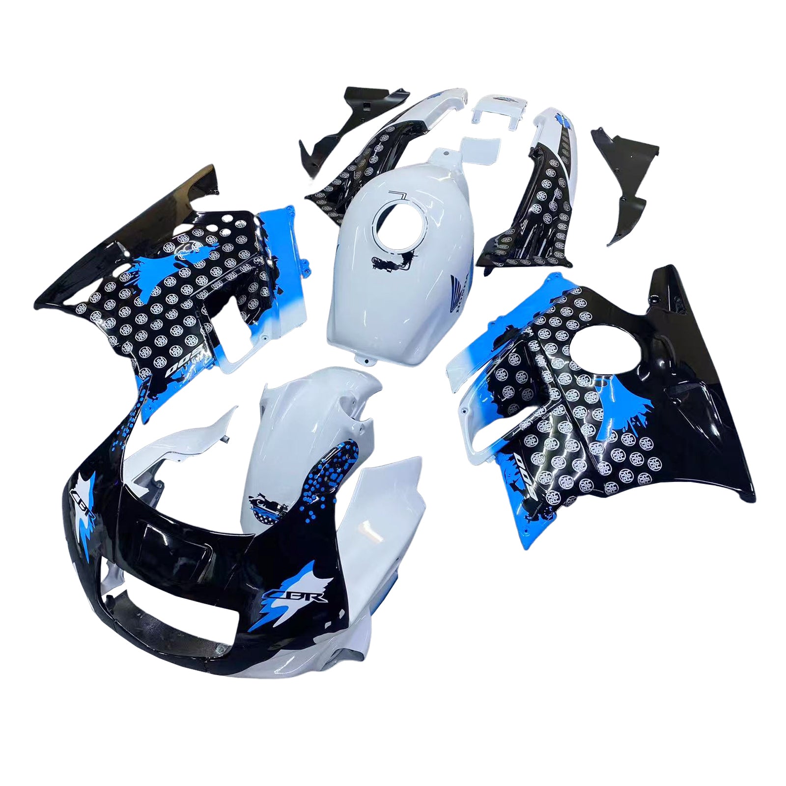 Amotopart 1991-1994 Honda CBR600 F2 White Black Fairing Kit