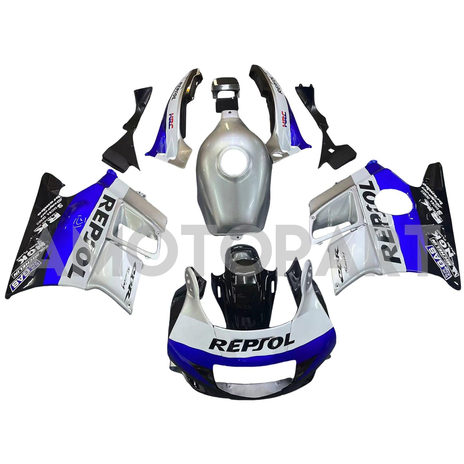 Amotopart 1991-1994 Honda CBR600 F2 Gray White Black Fairing Kit