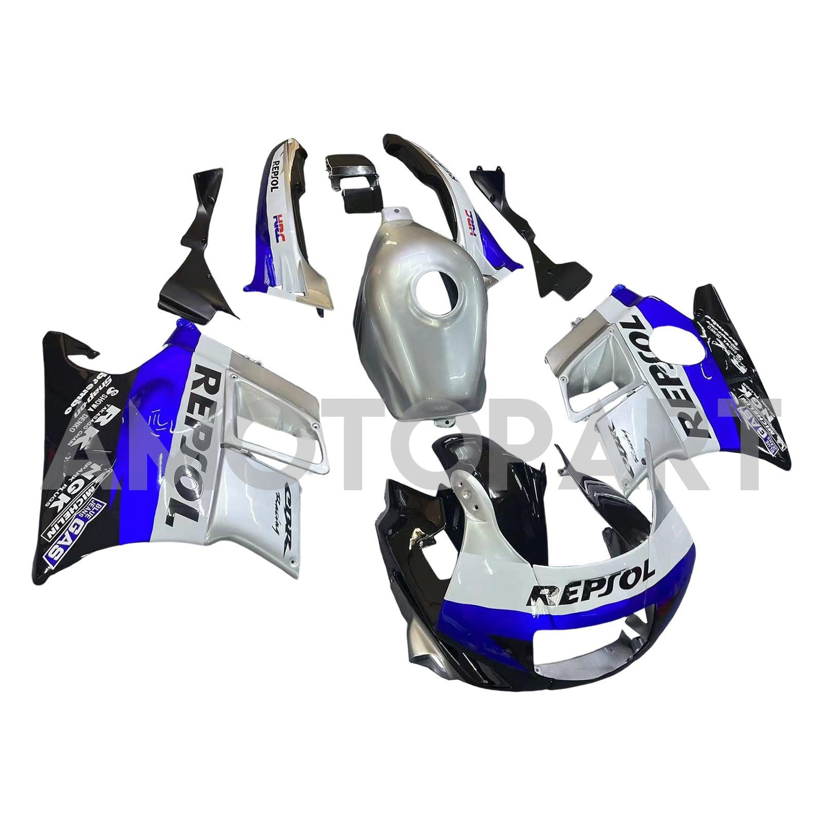 Amotopart 1991-1994 Honda CBR600 F2 Gray White Black Fairing Kit