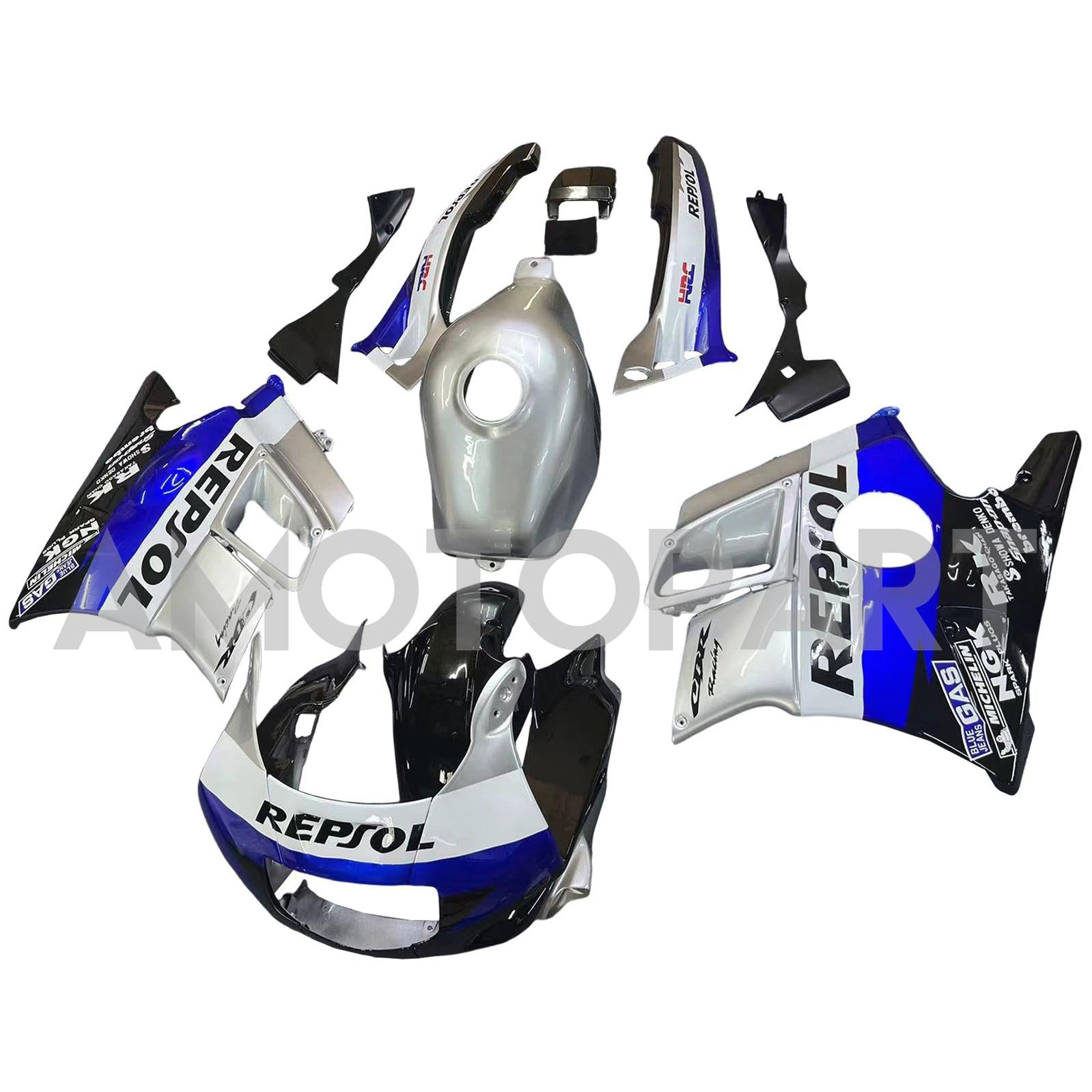 Amotopart 1991-1994 Honda CBR600 F2 Gray White Black Fairing Kit