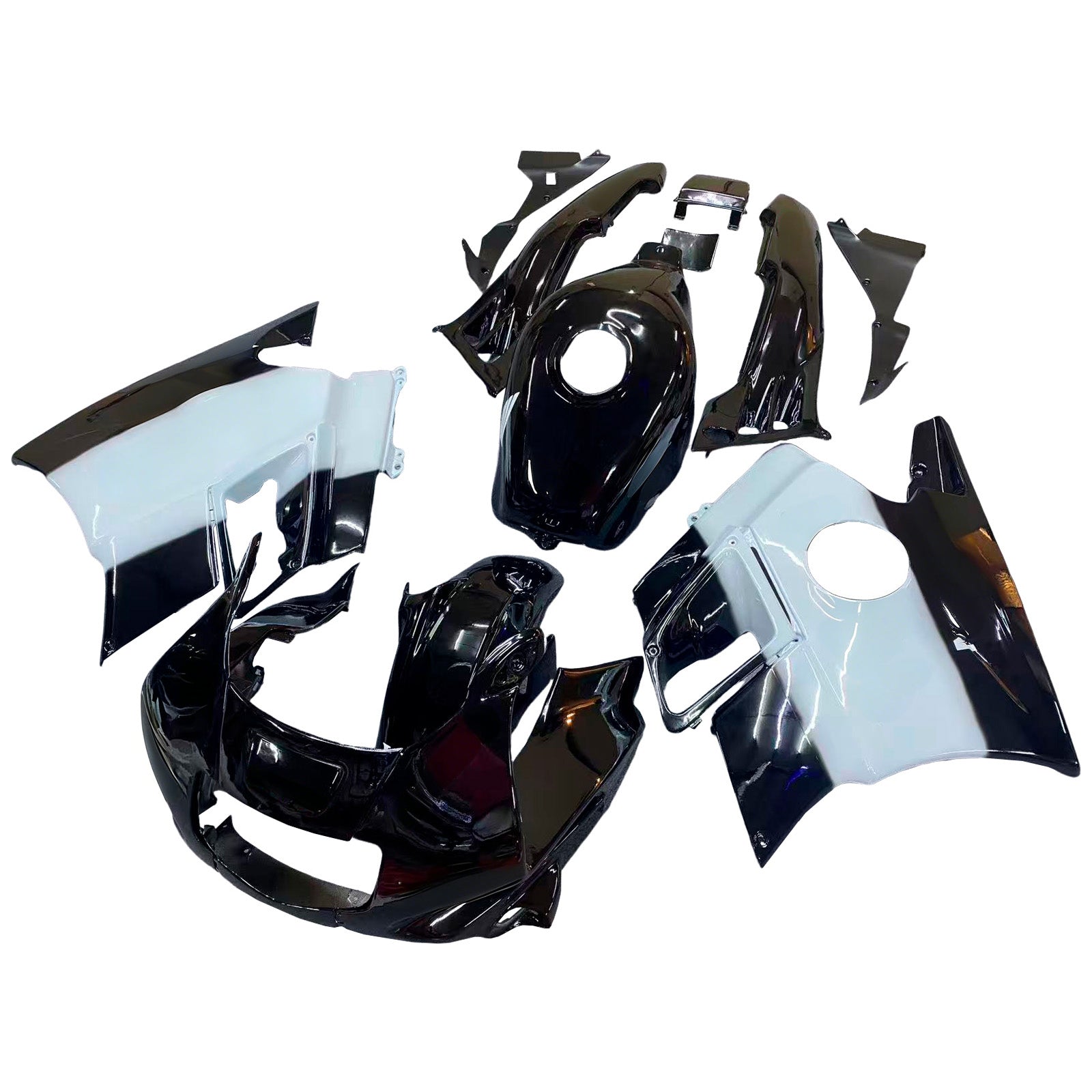 Amotopart 1991-1994 Honda CBR600 F2 Black White Fairing Kit