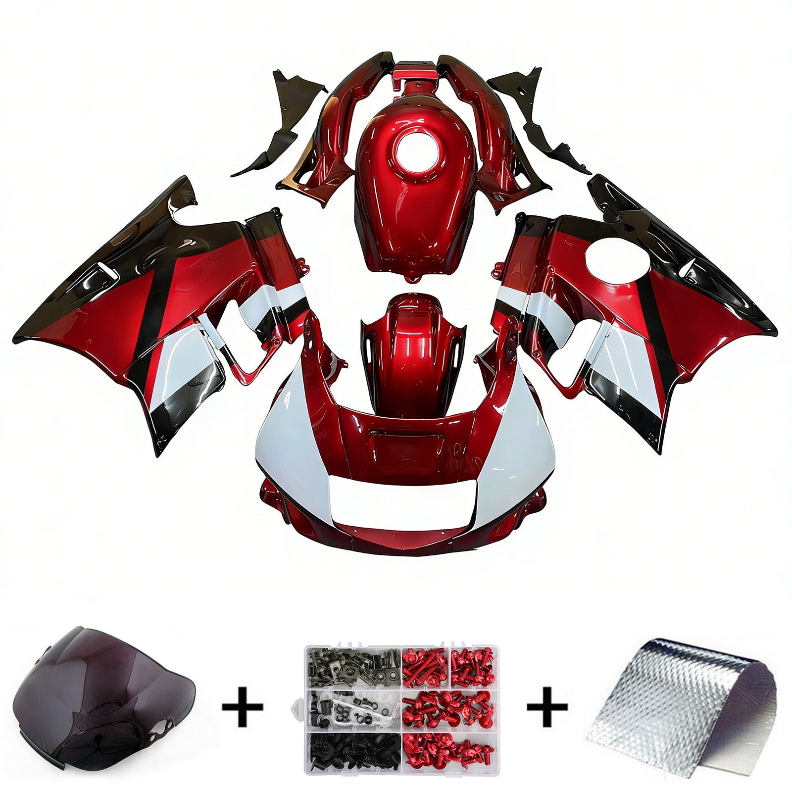 Amotopart 1991-1994 Honda CBR600 F2 Red White Black Fairing Kit