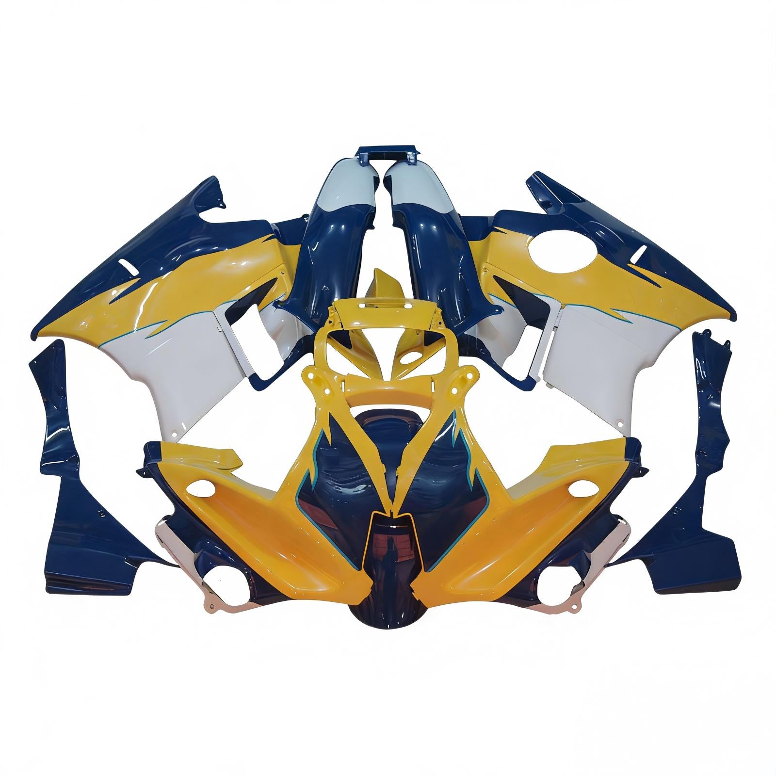 Amotopart 1991-1994 Honda CBR600 F2 Yellow Blue White Fairing Kit