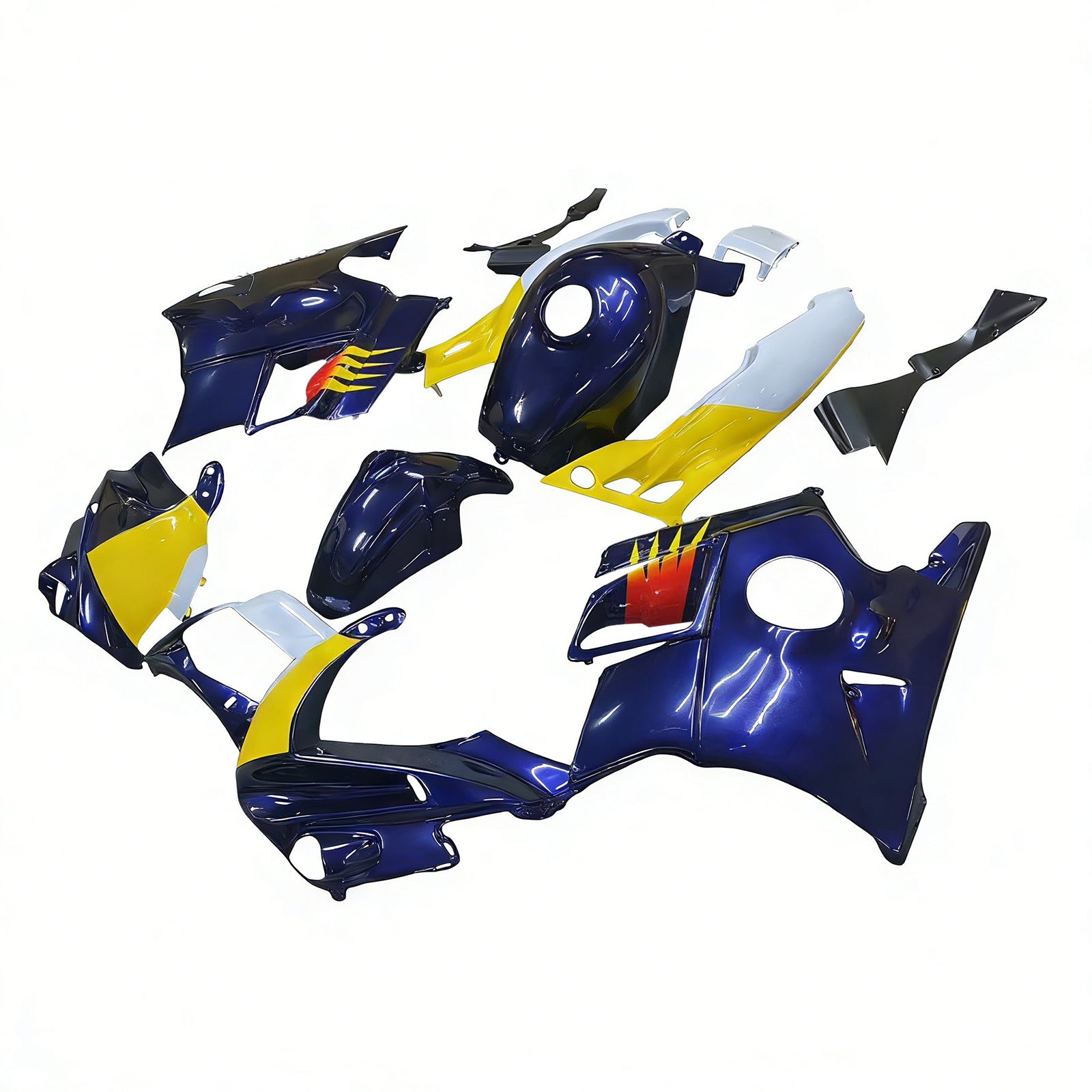 Amotopart 1991-1994 ホンダ CBR600 F2 ブラック ホワイト イエロー フェアリングキット