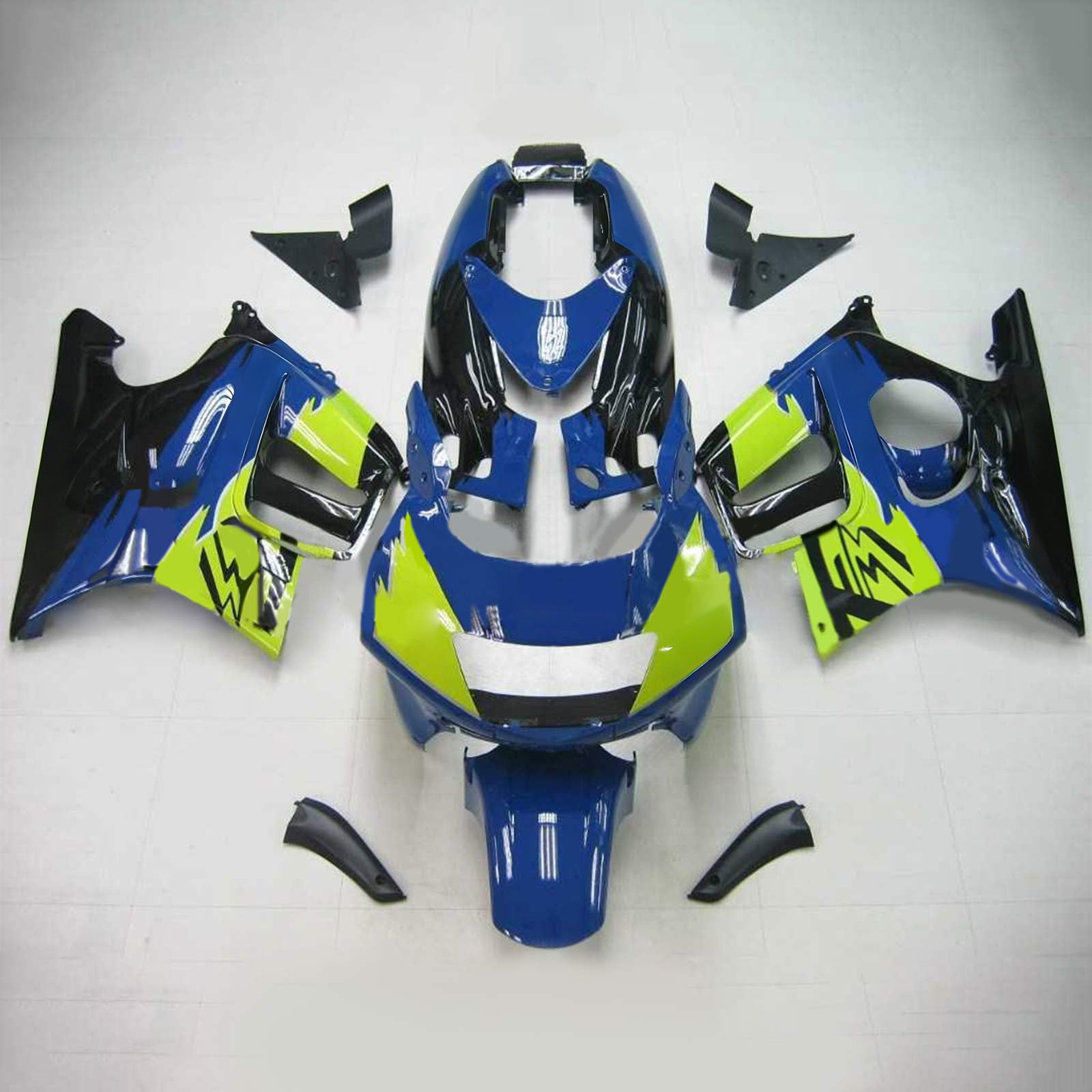 Amotopart 1995-1996 Honda CBR600 F3 Fairing Green&Blue Kit