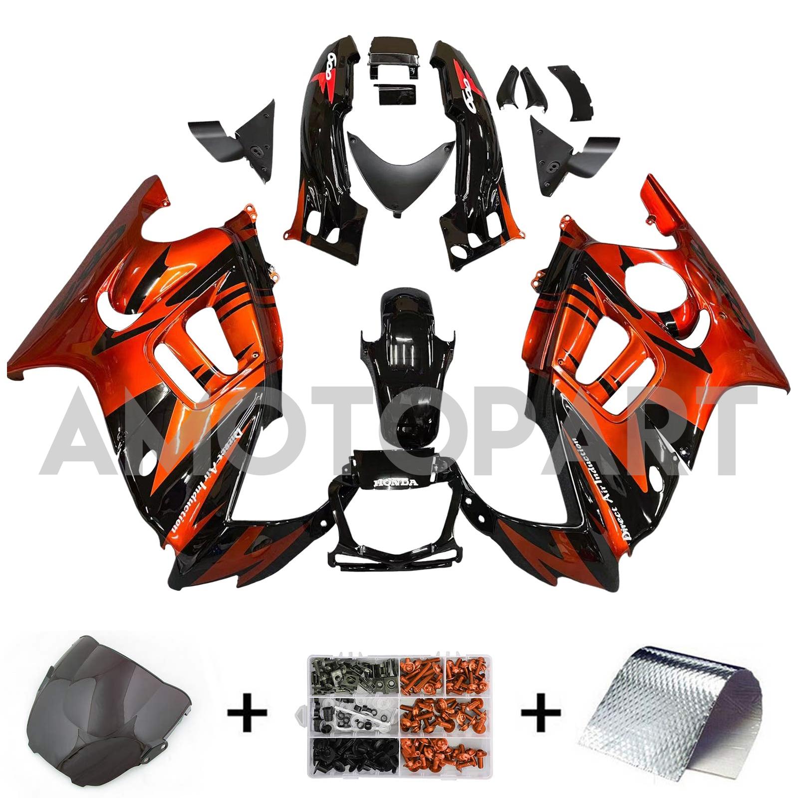 Amotopart 1995-1996 ホンダ CBR600 F3 フェアリング ブラック&ダークオレンジ キット
