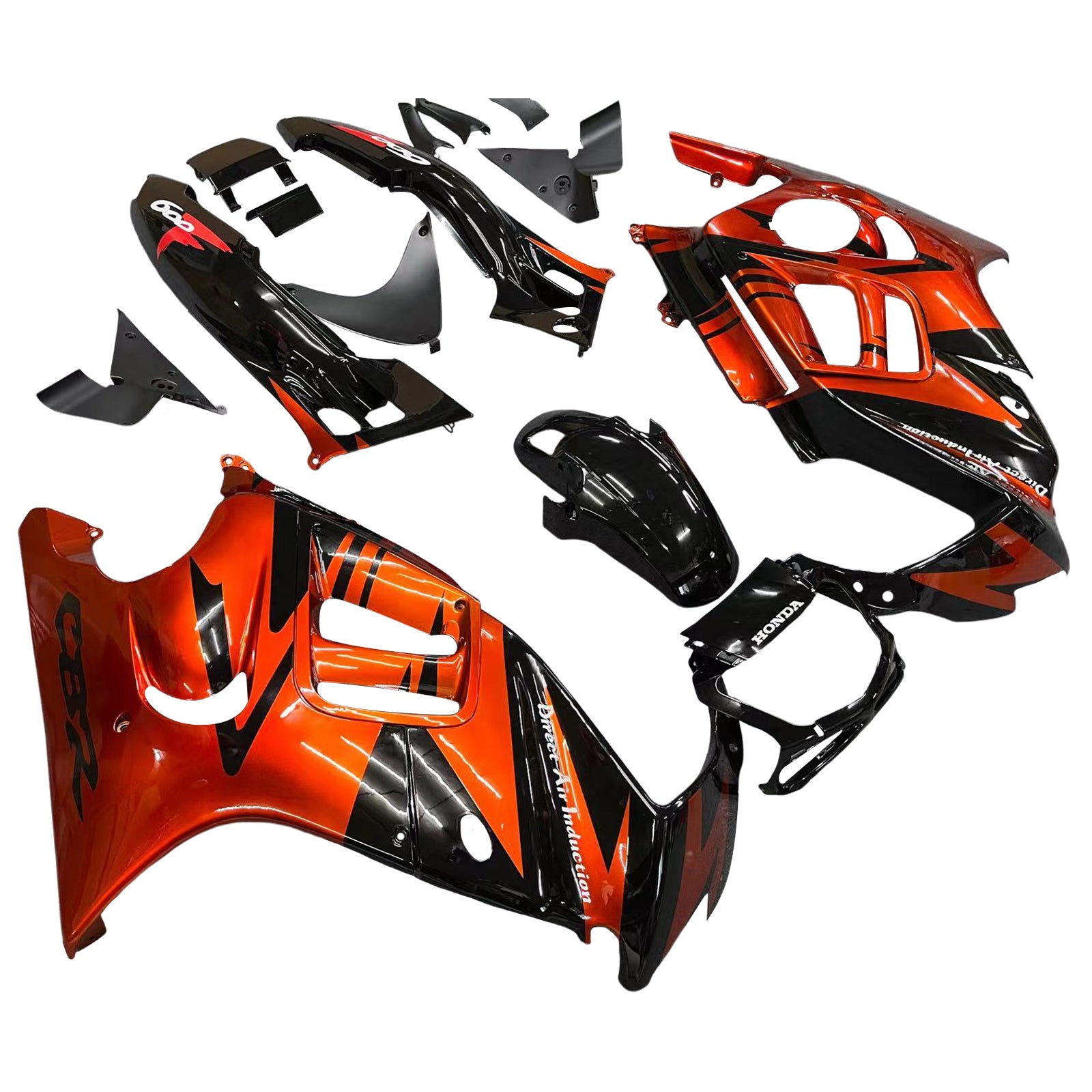 Amotopart 1995-1996 Honda CBR600 F3 Fairing Black&Dark Orange Kit