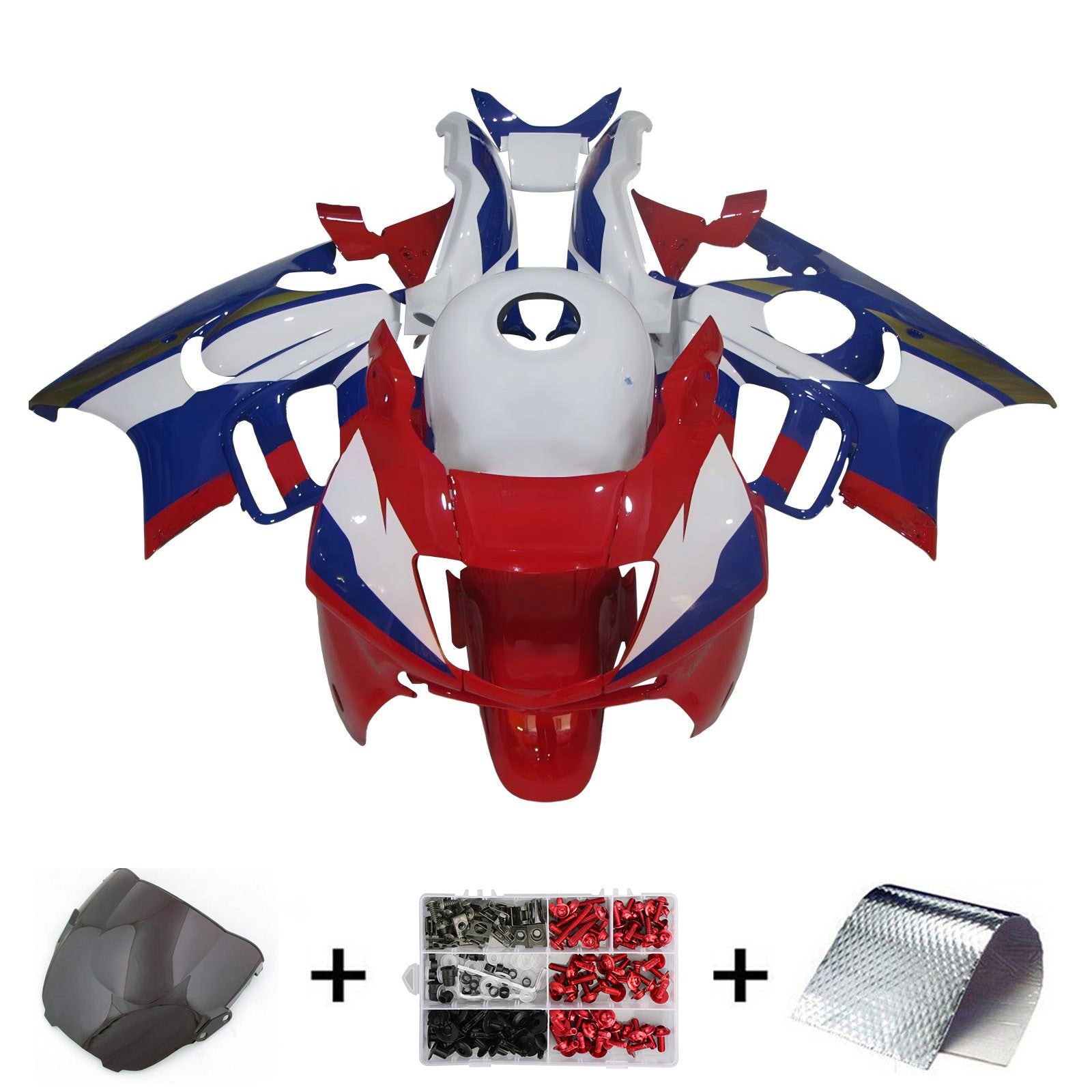 Amotopart 1995-1996 Honda CBR600 F3 Kit de carenado rojo blanco azul
