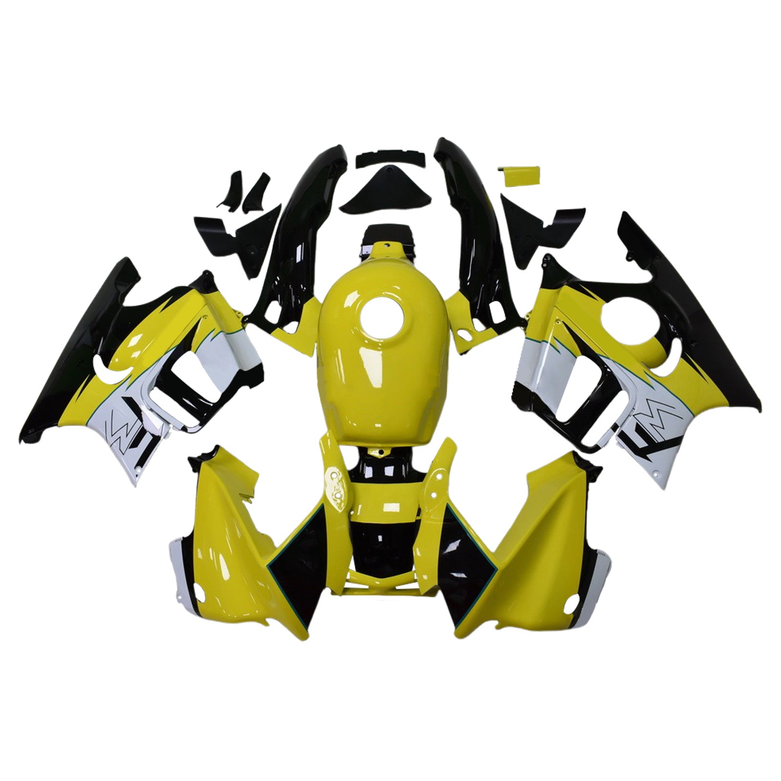 Amotopart 1995-1996 Honda CBR600 F3 Kit de carénage blanc noir jaune