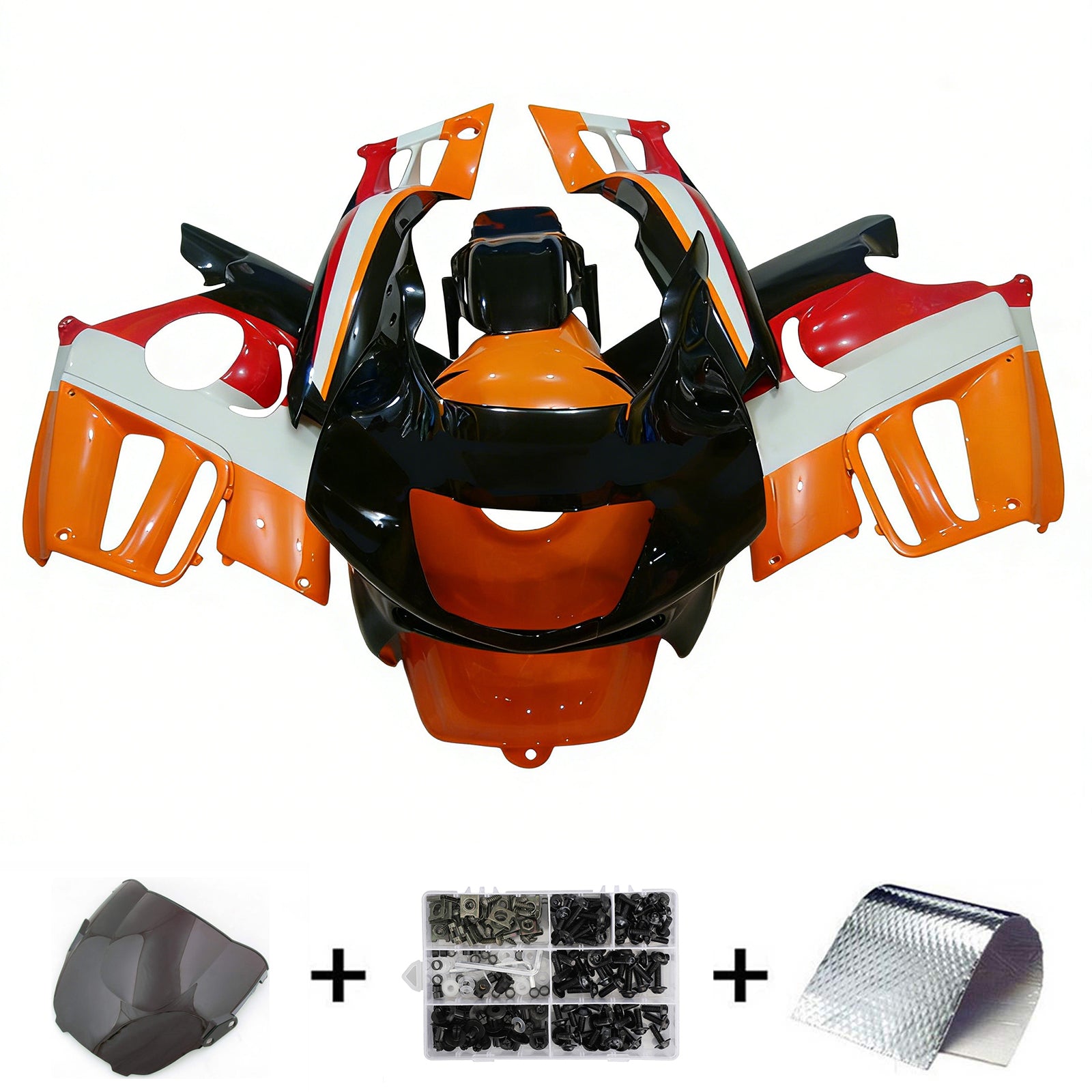 Amotopart 1995-1996 Honda CBR600 F3 Kit de carenado naranja negro