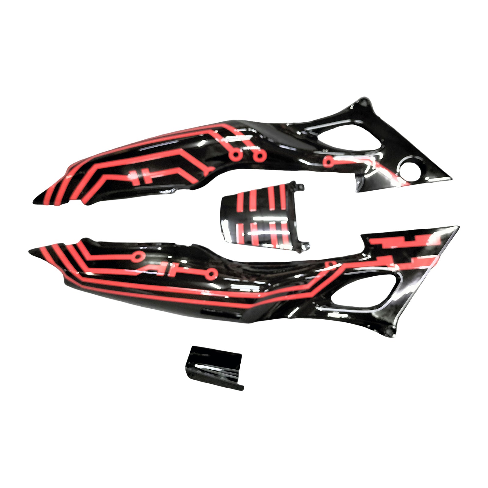 Amotopart 1997–1998 Honda CBR600 F3 Verkleidung, Schwarz & Rotes Style3-Kit