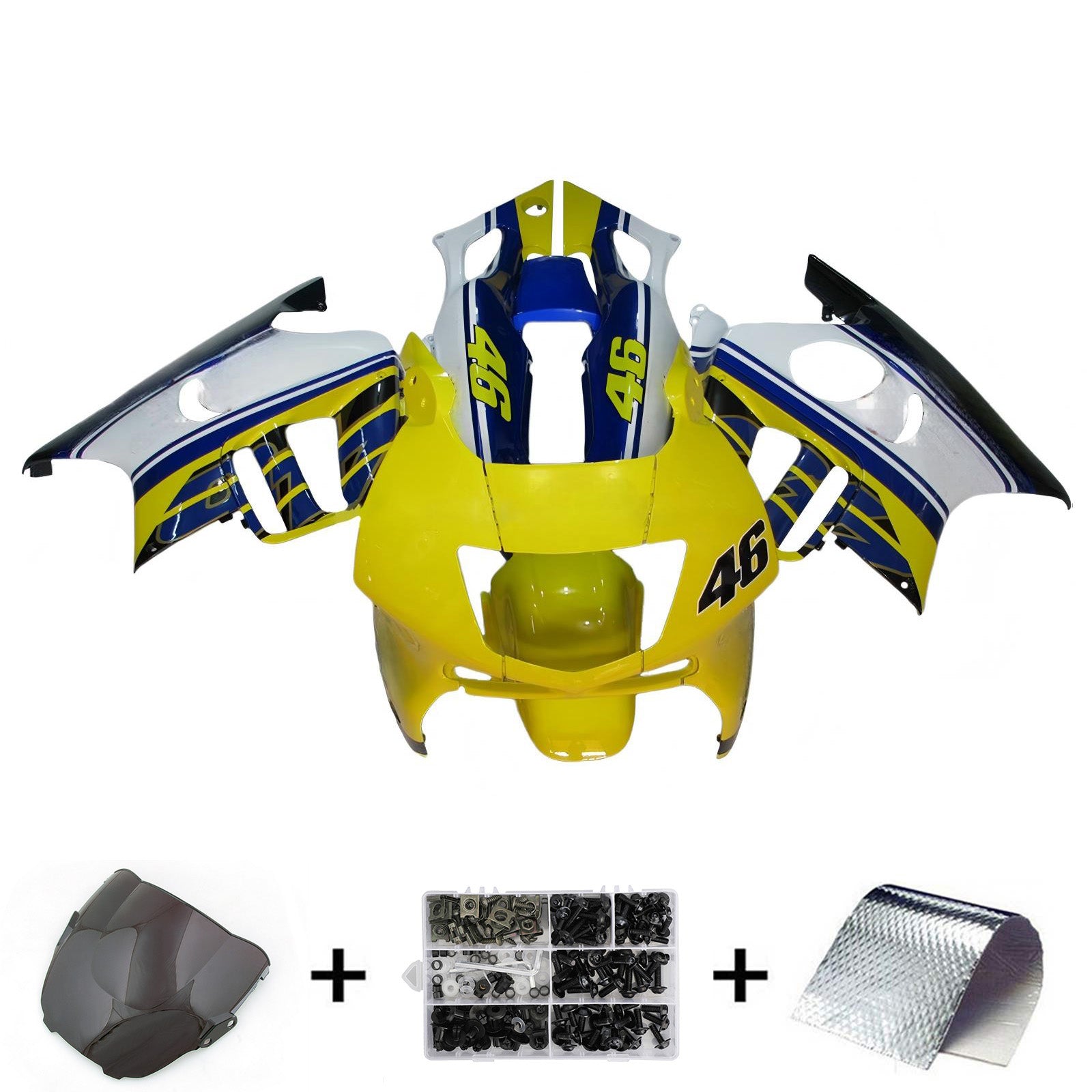 Amotopart 1997-1998 Honda CBR600 F3 Kit de carenado amarillo negro blanco