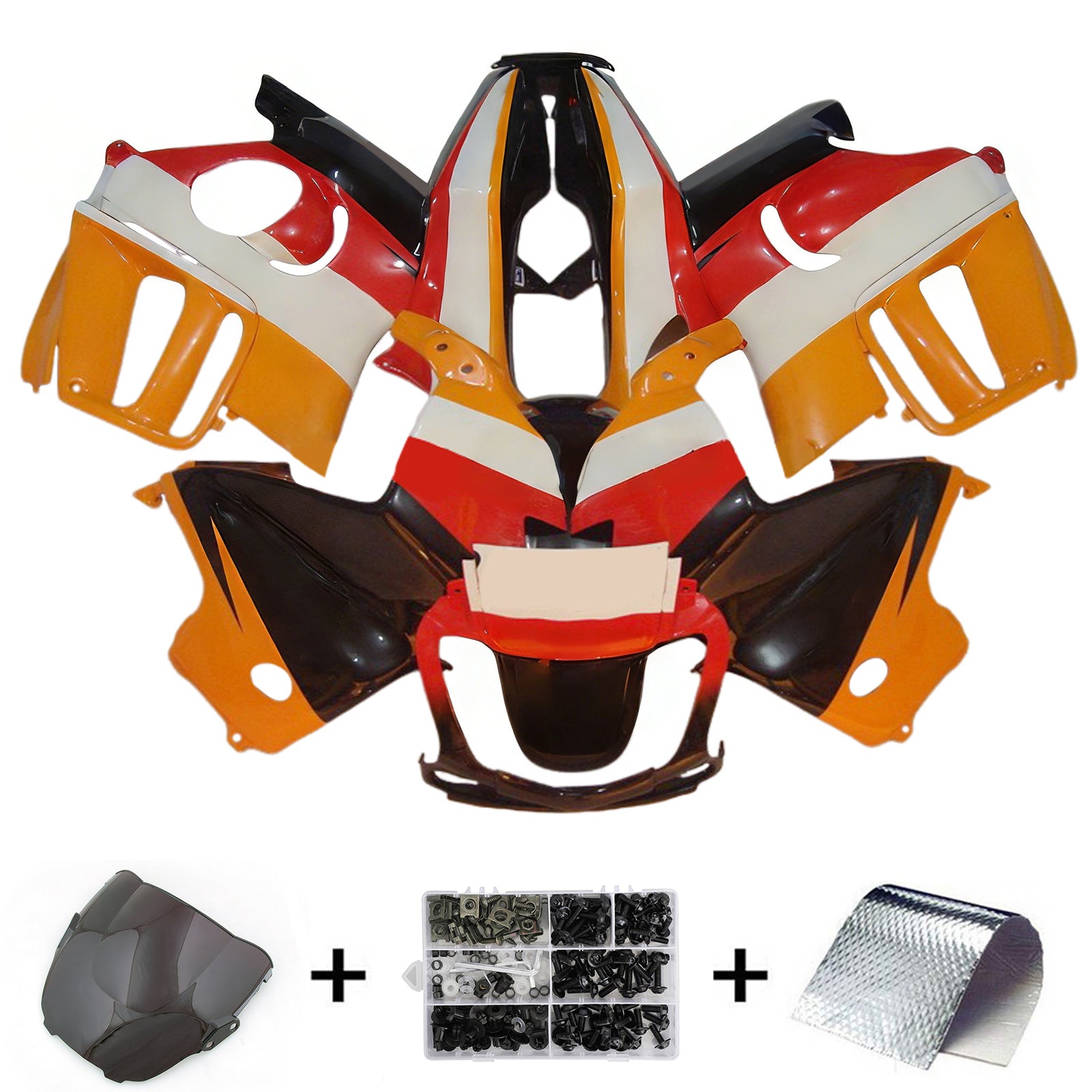 Amotopart 1997-1998 Honda CBR600 F3 Orange Black White Red Fairing Kit