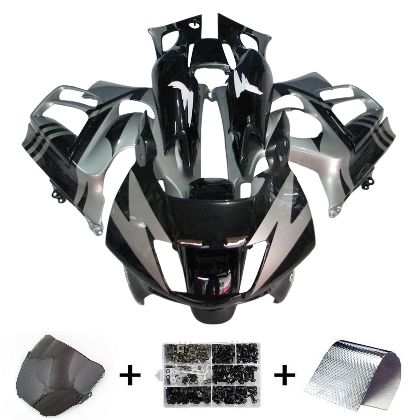 Amotopart 1997-1998 Honda CBR600 F3 Black Gray Fairing Kit