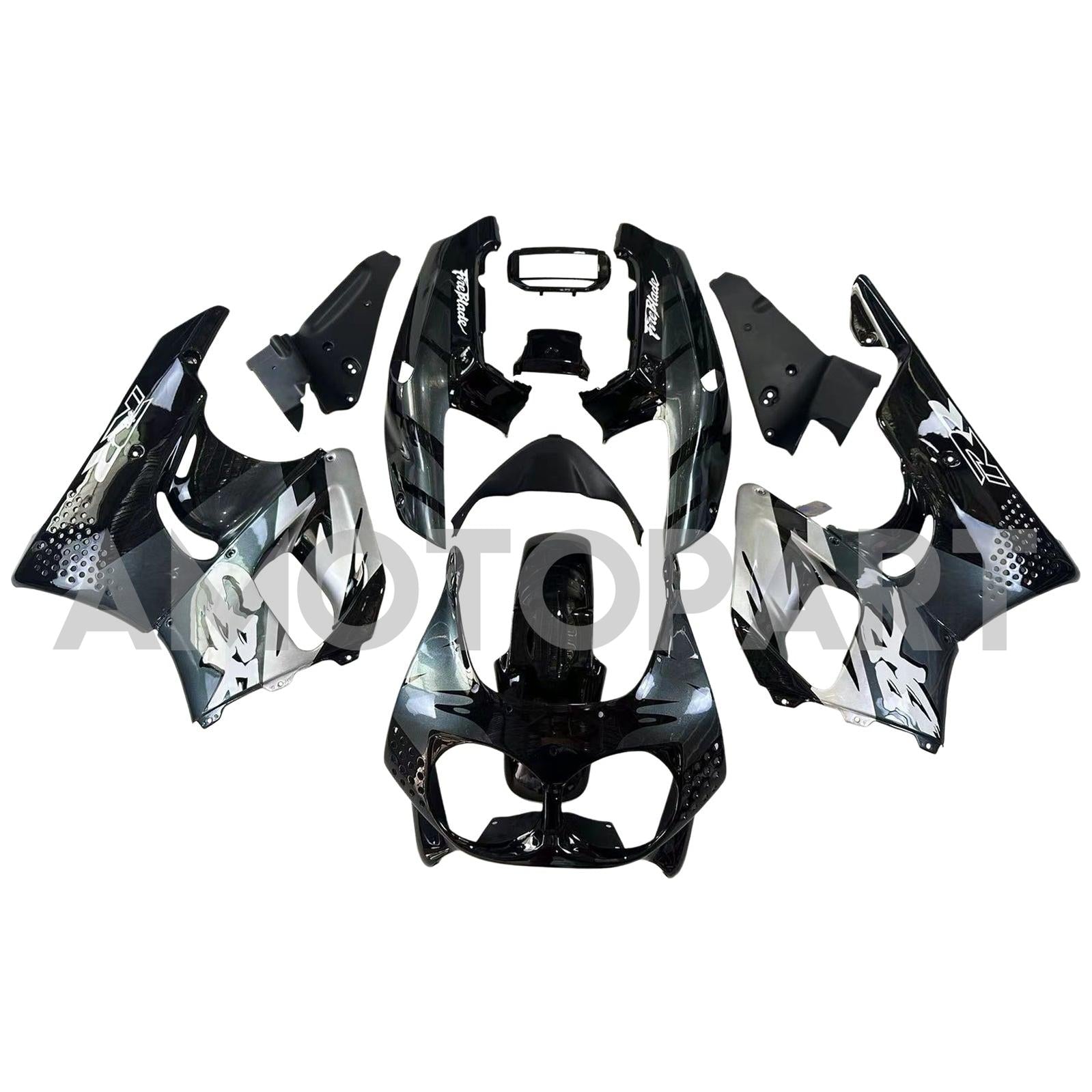 Amotopart 1992-1993 Honda CBR900RR 893 Fairing Black & Grey Kit