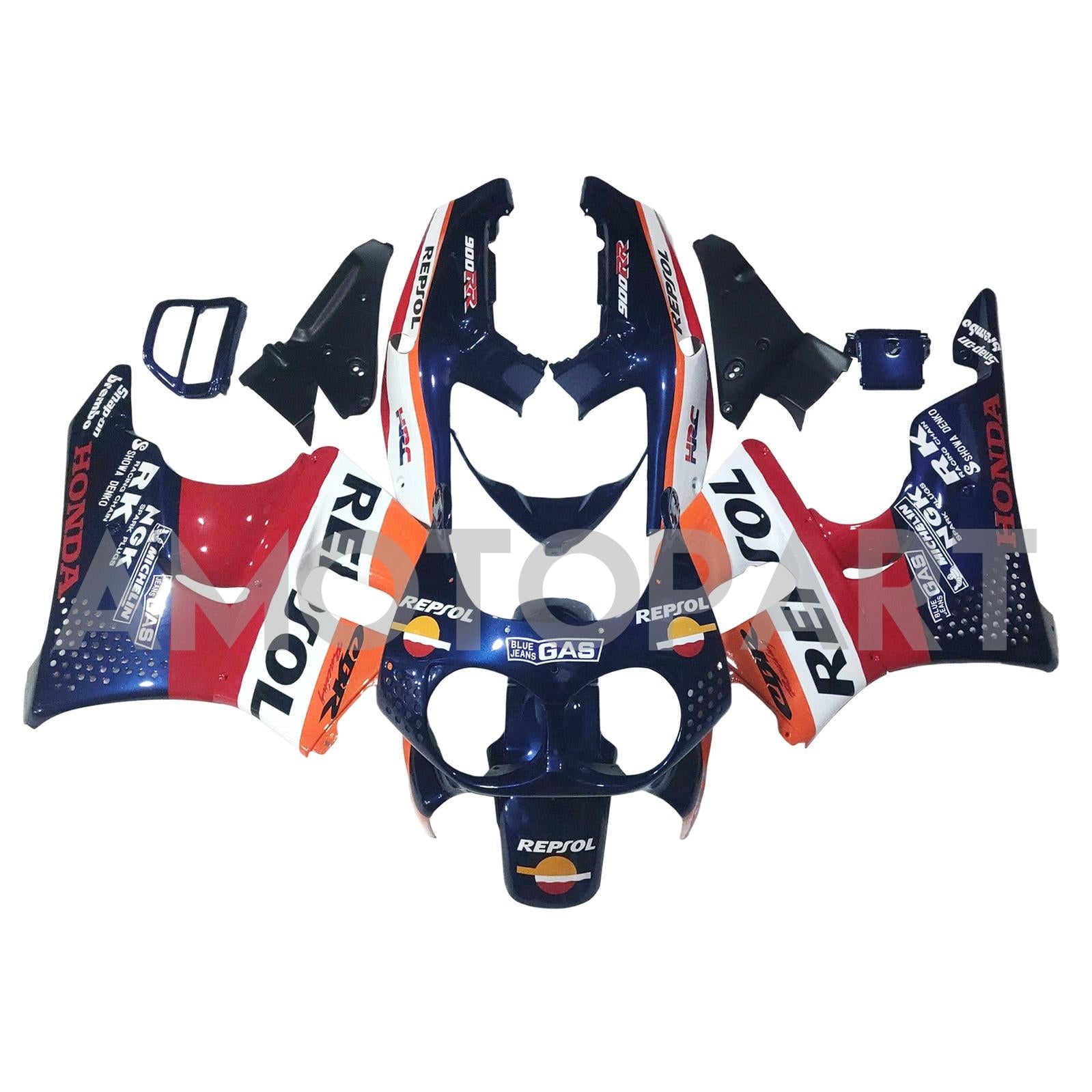 Amotopart 1992-1993 Honda CBR900RR 893 Fairing Orange&Red Repjol Kit