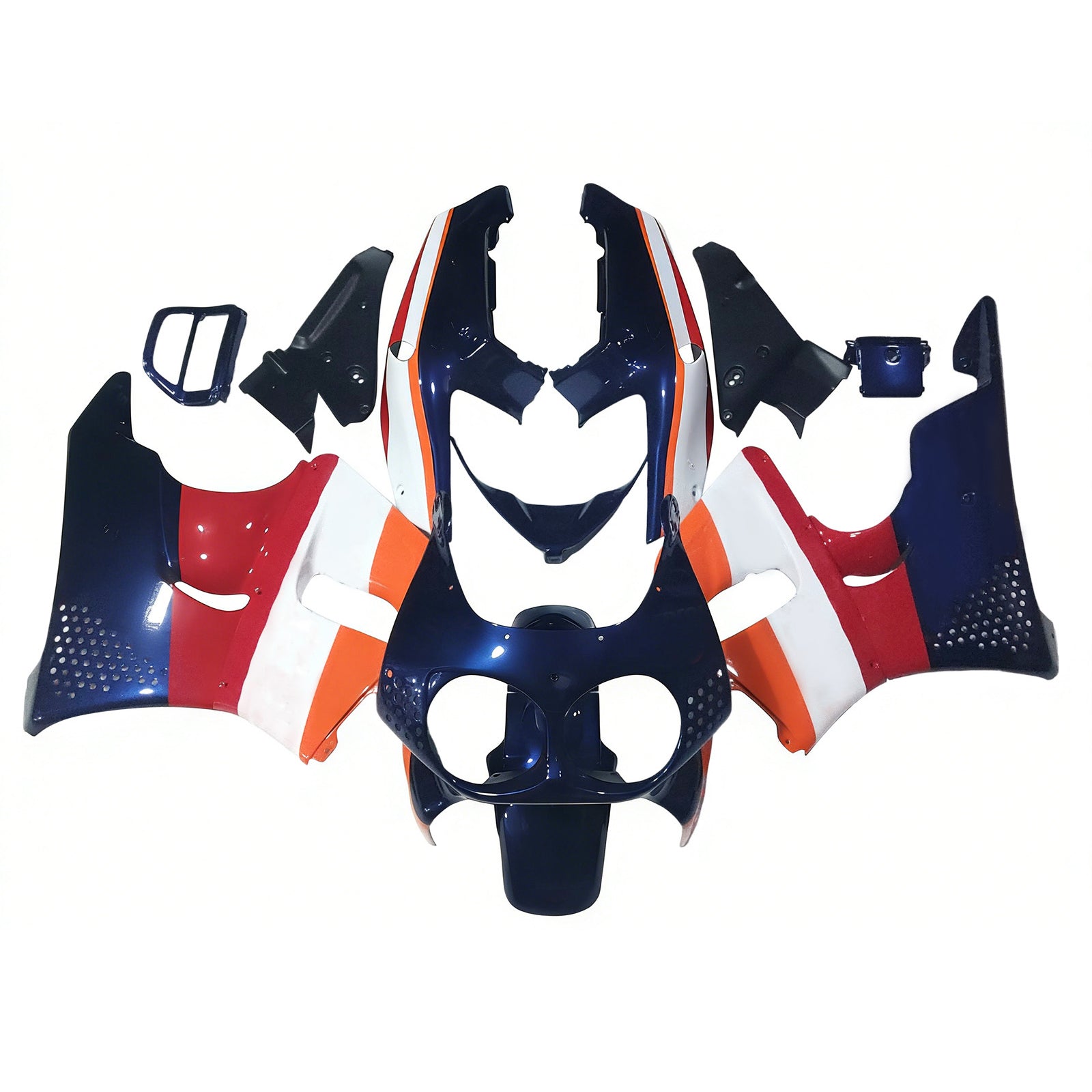 Amotopart 1992-1993 Honda CBR900RR 893 Fairing Orange & Red Repjol Kit