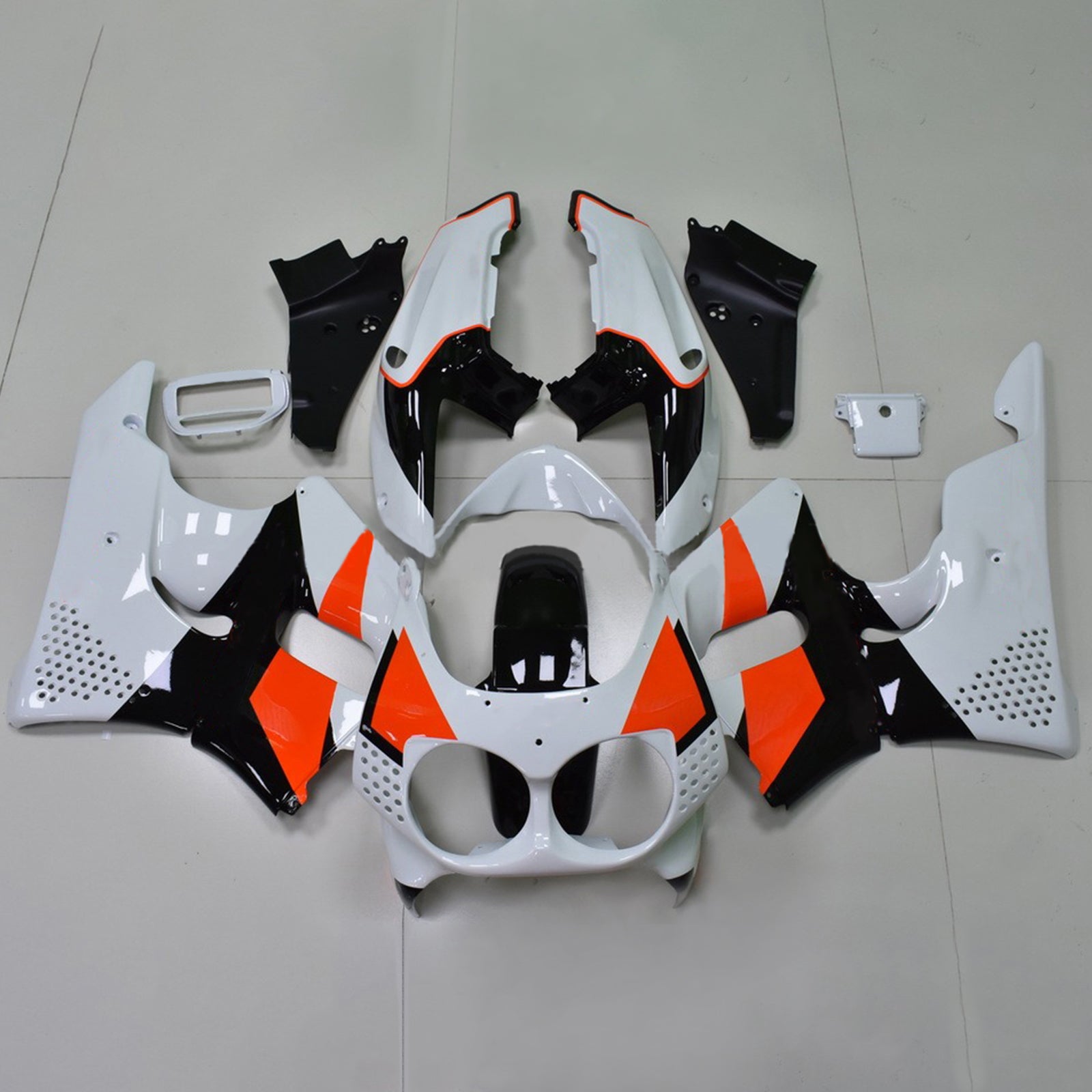 Amotopart 1992-1993 Honda CBR900RR 893 White&Orange Fairing Kit