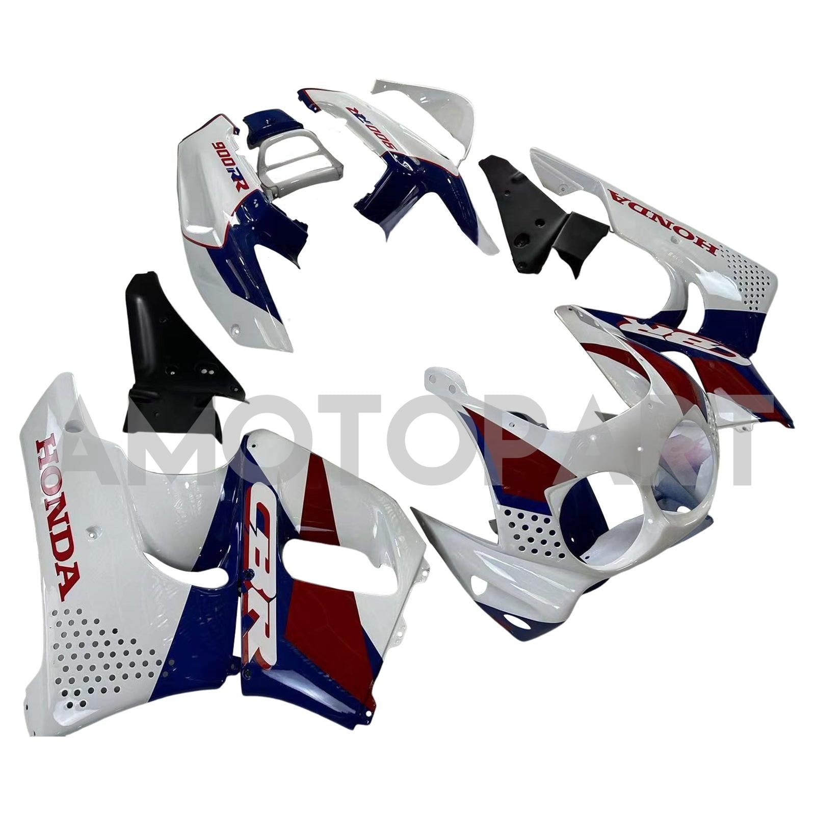 Amotopart 1992-1993 Honda CBR900RR 893 Fairing White Blue Kit