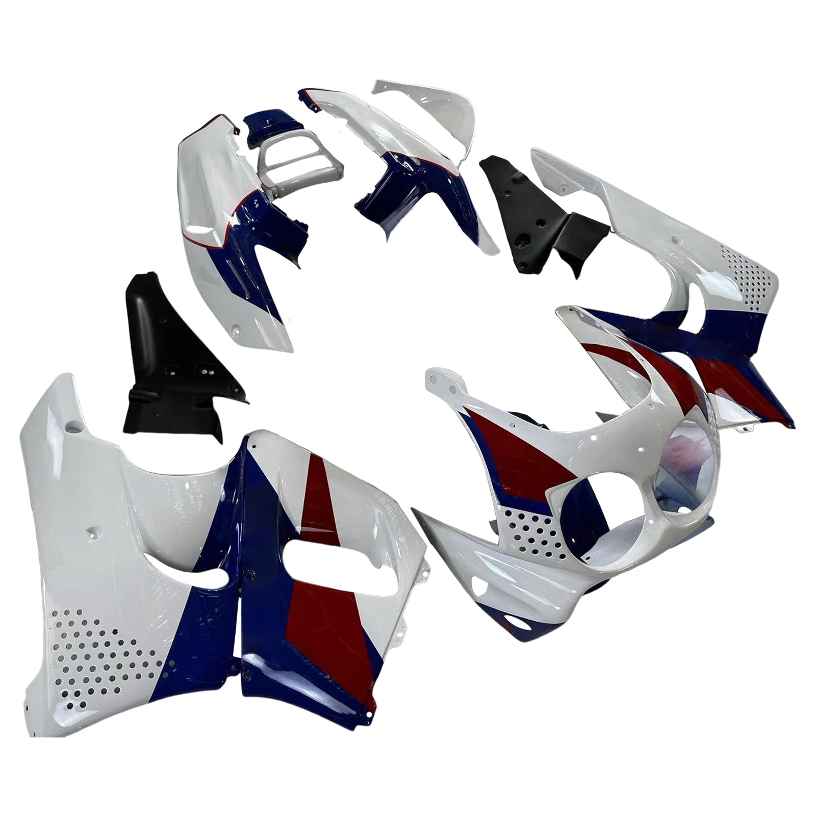 Amotopart 1992-1993 Honda CBR900RR 893 Fairing White Blue Kit