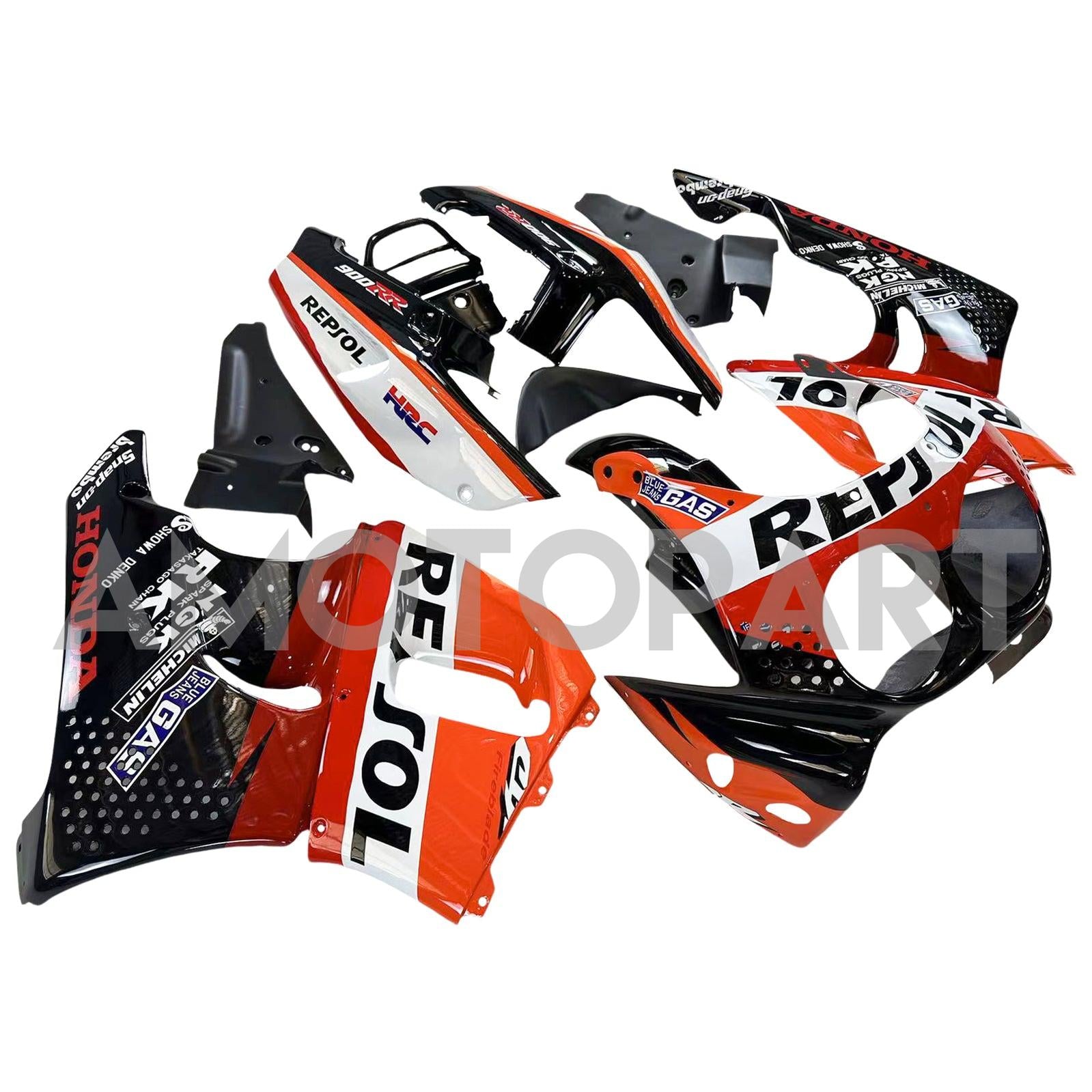 Amotopart 1992-1993 Honda CBR900RR 893 Fairing Red&Orange Repjol Kit