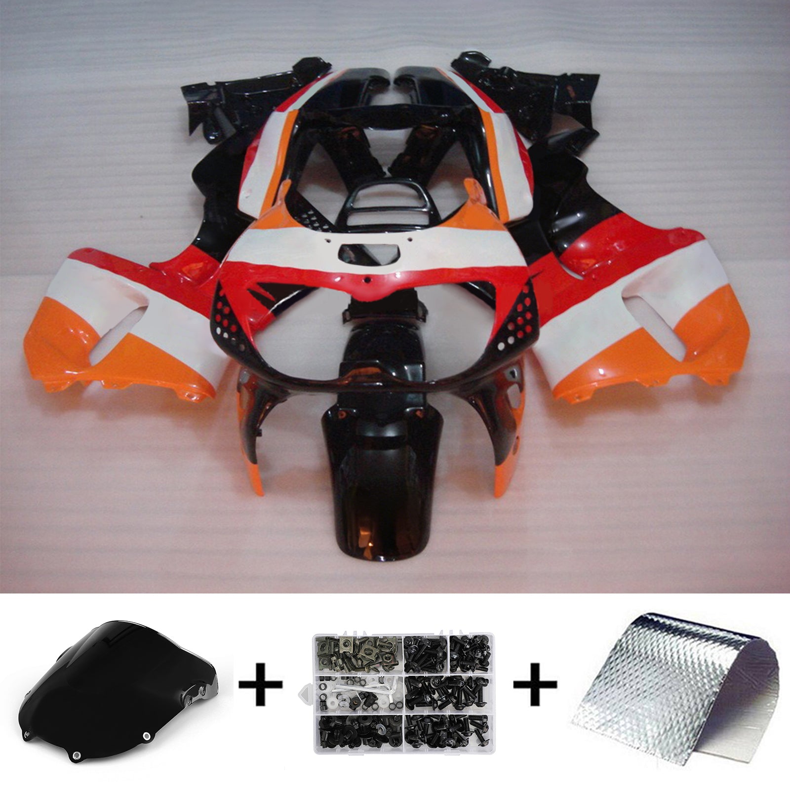 Amotopart 1994-1995 Honda CBR900RR 893 Fairing Red&Orange Kit
