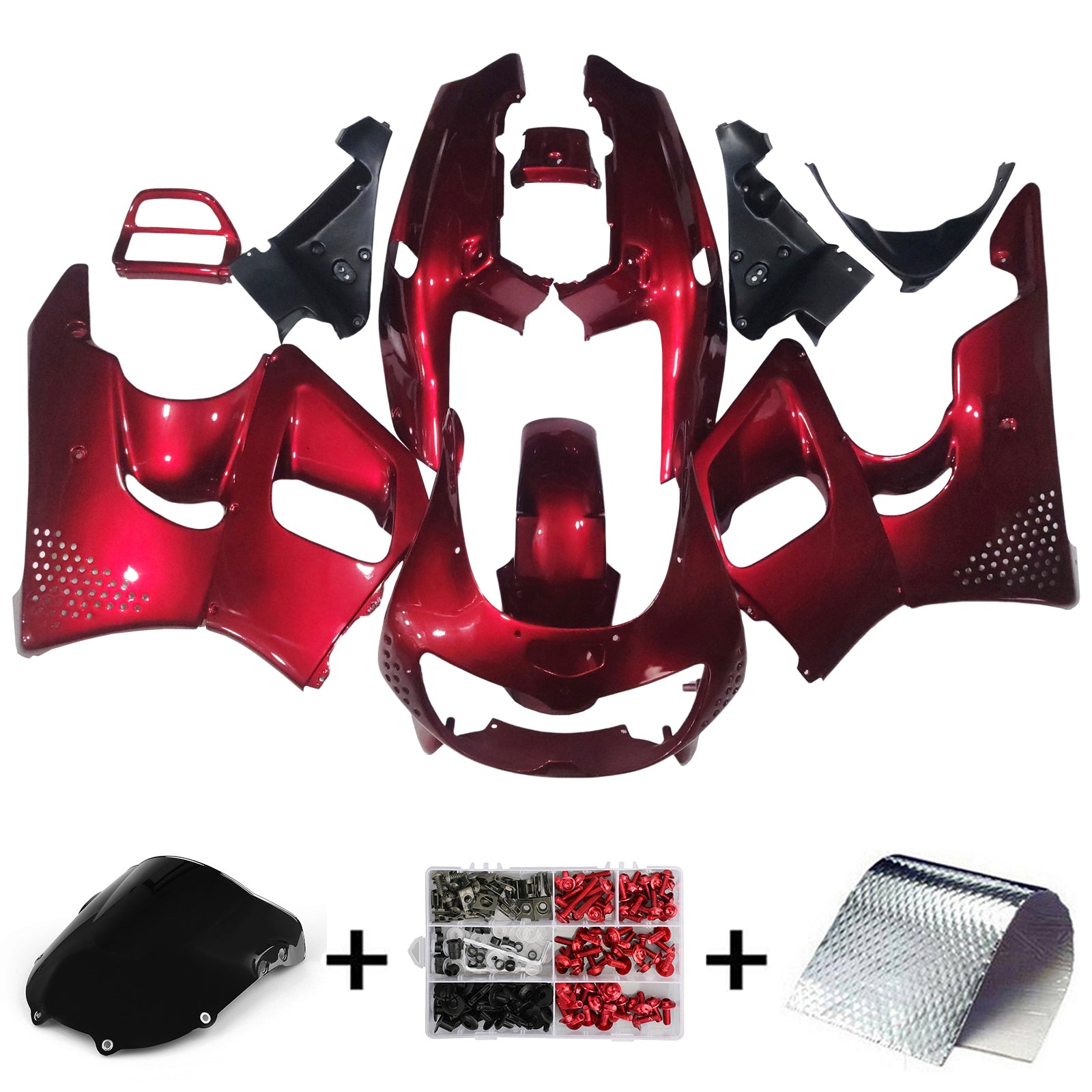 Amotopart 1994-1995 Honda CBR900RR 893 Fairing Dark Red Kit