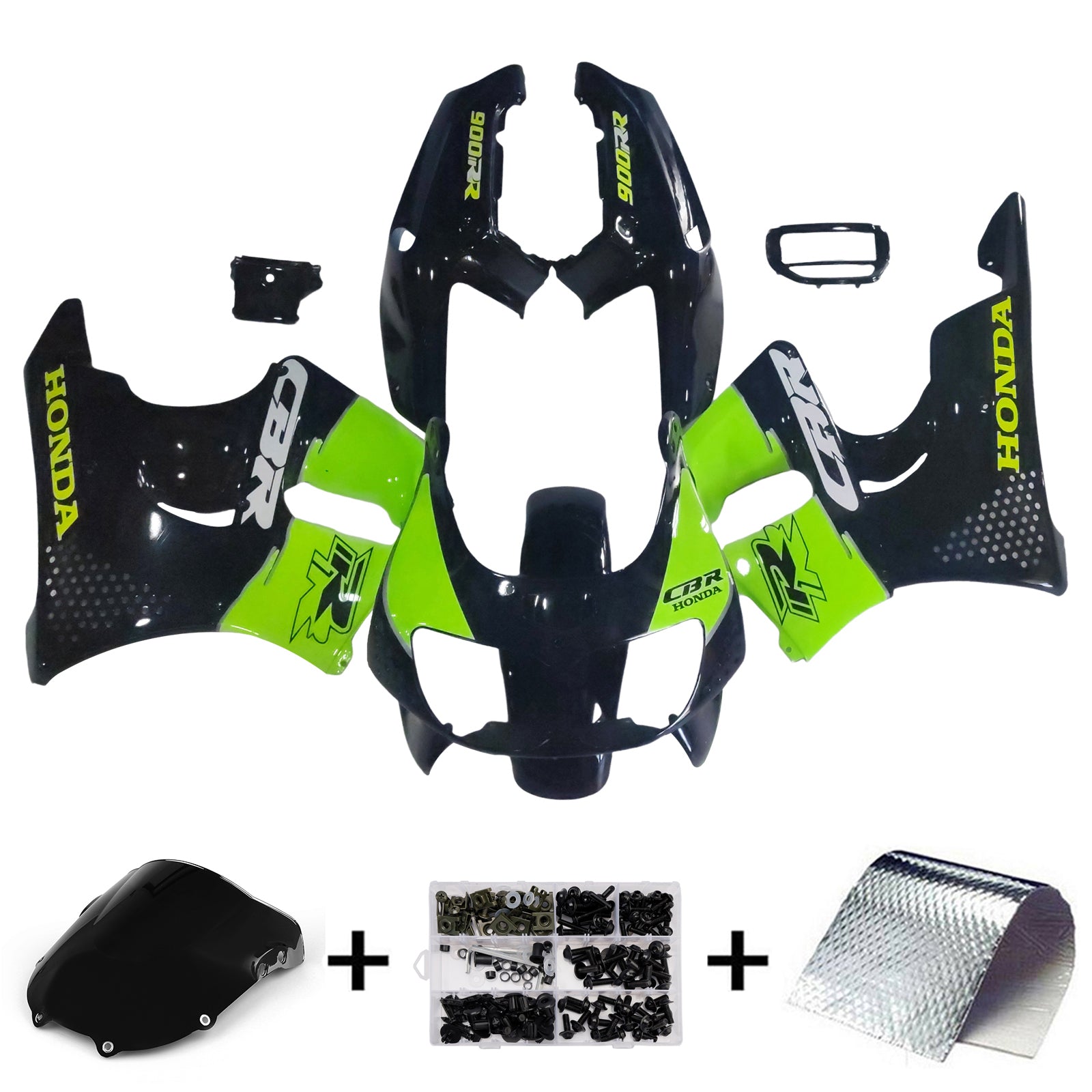 Amotopart 1994-1995 ホンダ CBR900RR 893 フェアリング ブルー&グリーン キット