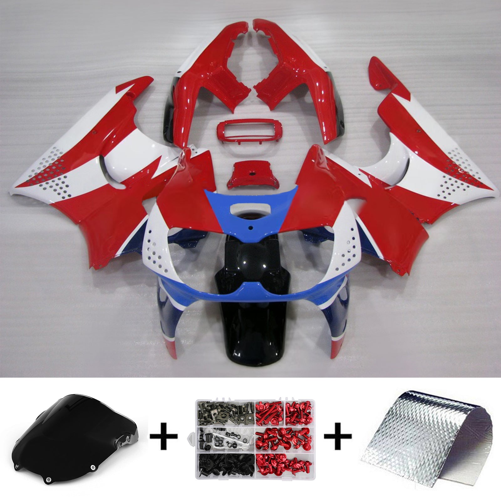 Amotopart 1994-1995 Honda CBR900RR 893 Carena Rosso&Blu Style3 Kit