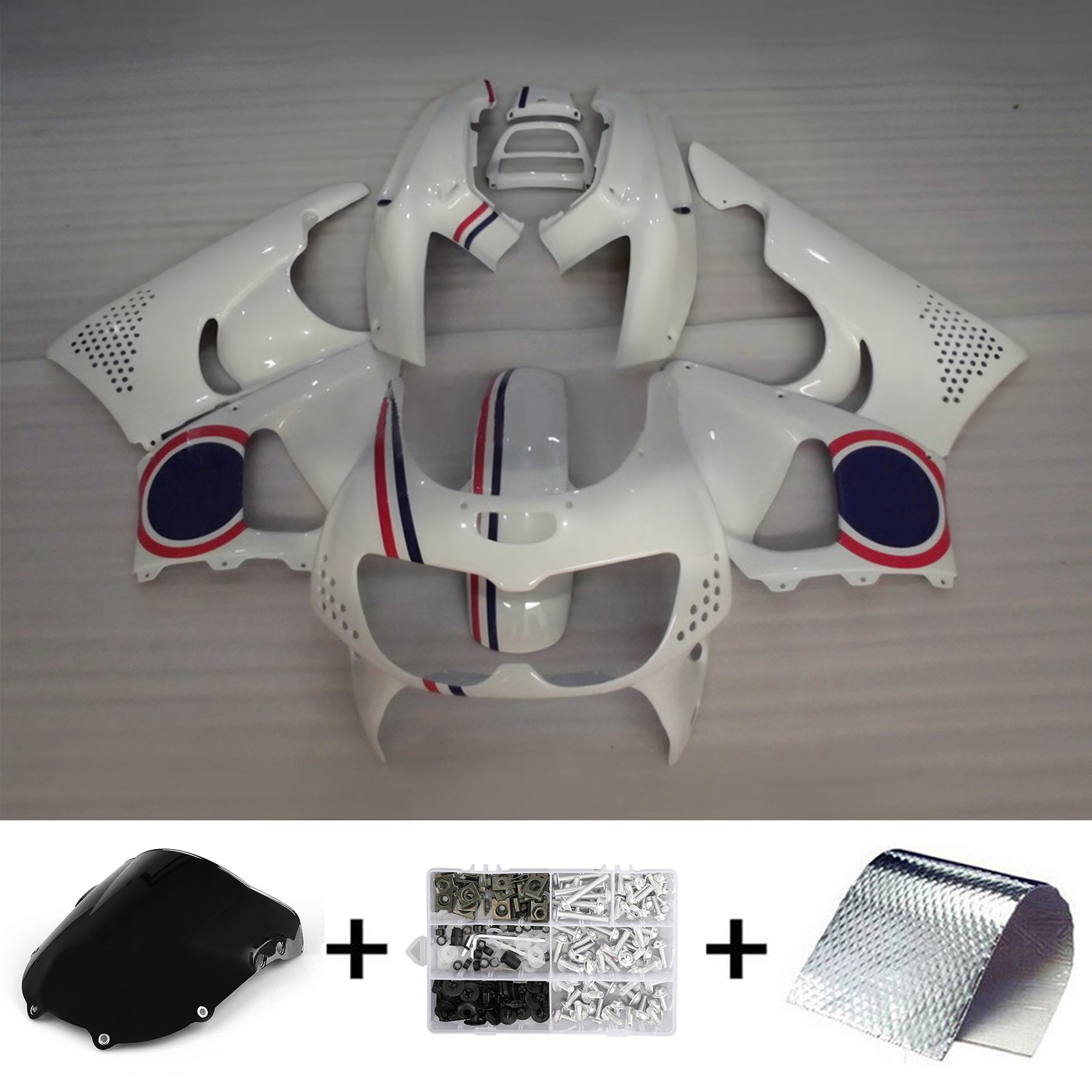 Amotopart 1994-1995 Honda CBR900RR 893 Carena Kit Repjol Bianco