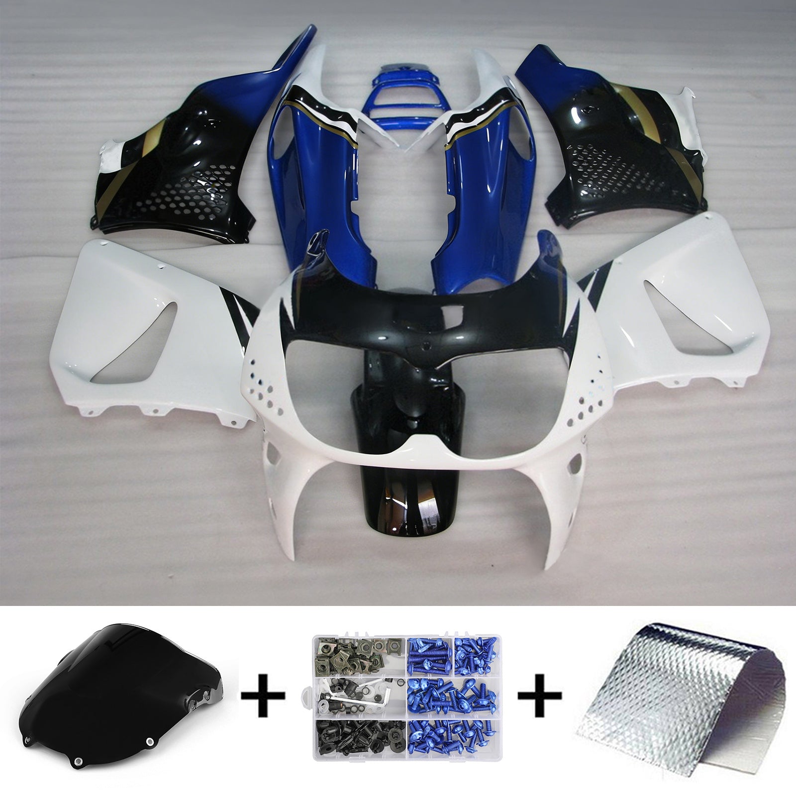 Amotopart 1994-1995 Honda CBR900RR 893 Kit carenatura blu e bianco