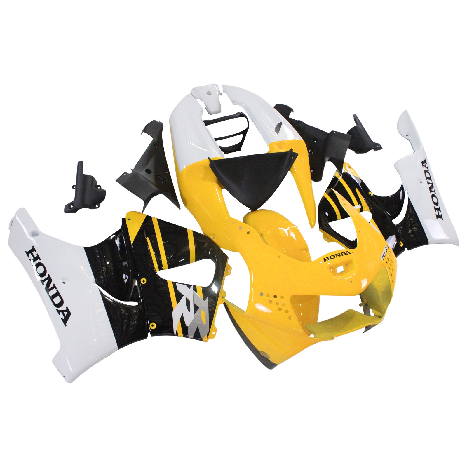 Amotopart 1998-1999 ホンダ CBR900RR 919 フェアリング ブラック&イエロー キット