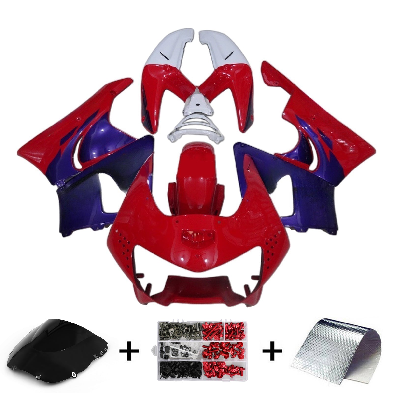 Amotopart 1998-1999 Honda CBR900RR 919 Red Blue White Fairing Kit
