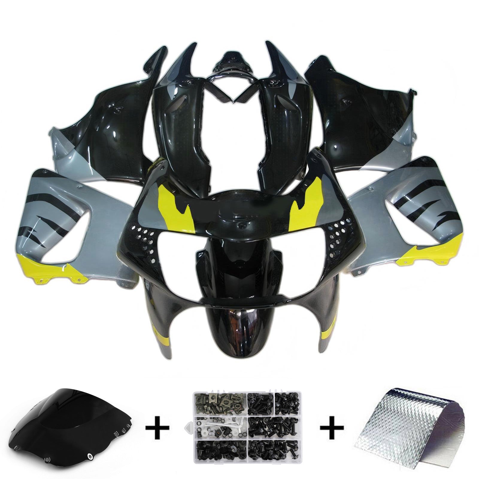 Amotopart 1998-1999 Honda CBR900RR 919 Black Gray Fairing Kit