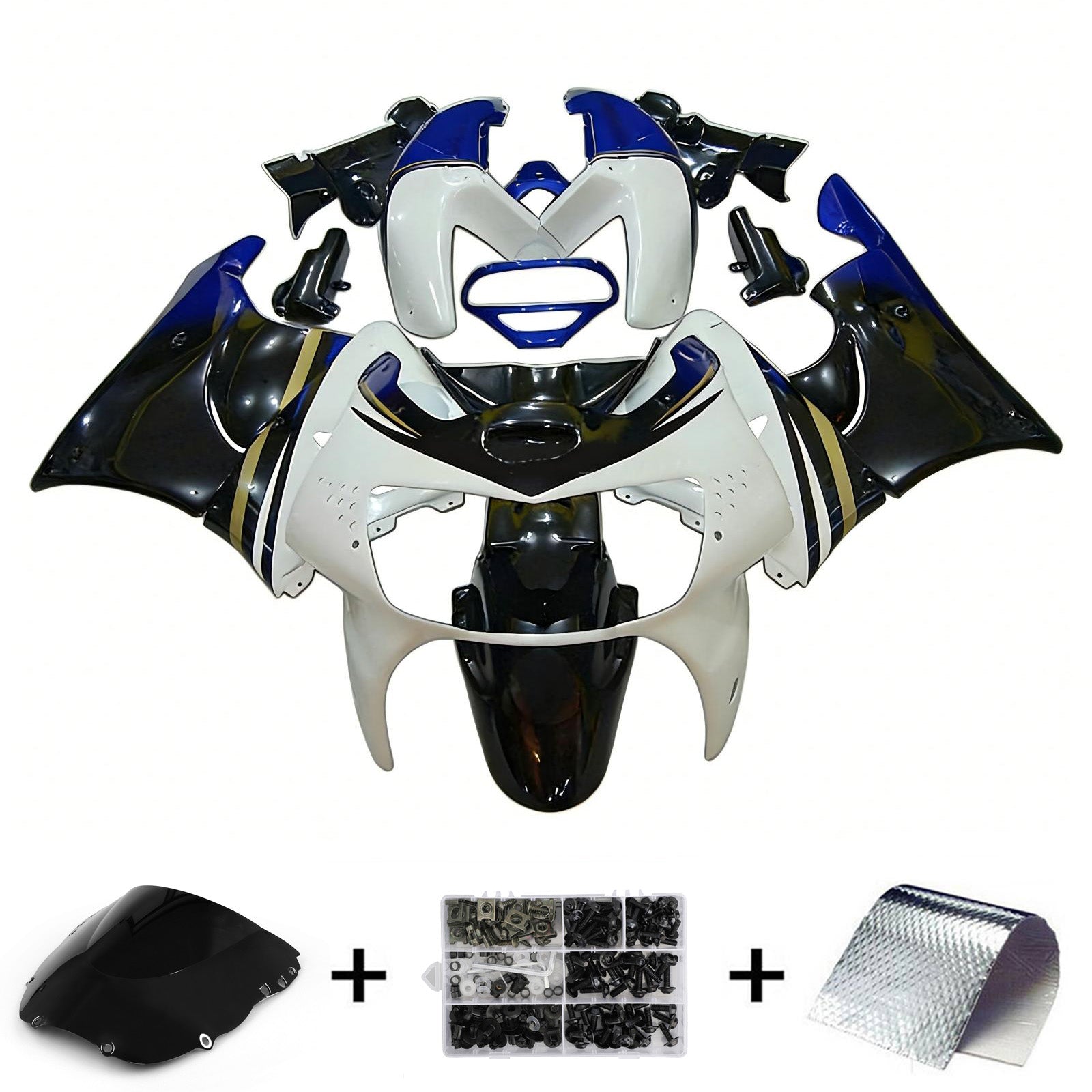 Amotopart 1998-1999 Honda CBR900RR 919 Black White Fairing Kit