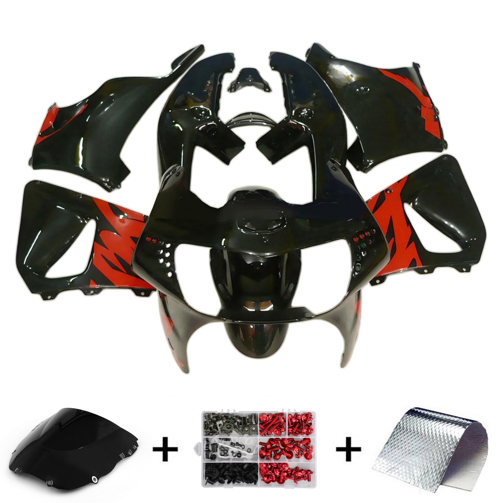 Amotopart 1998–1999 Honda CBR900RR 919 schwarzes Verkleidungsset
