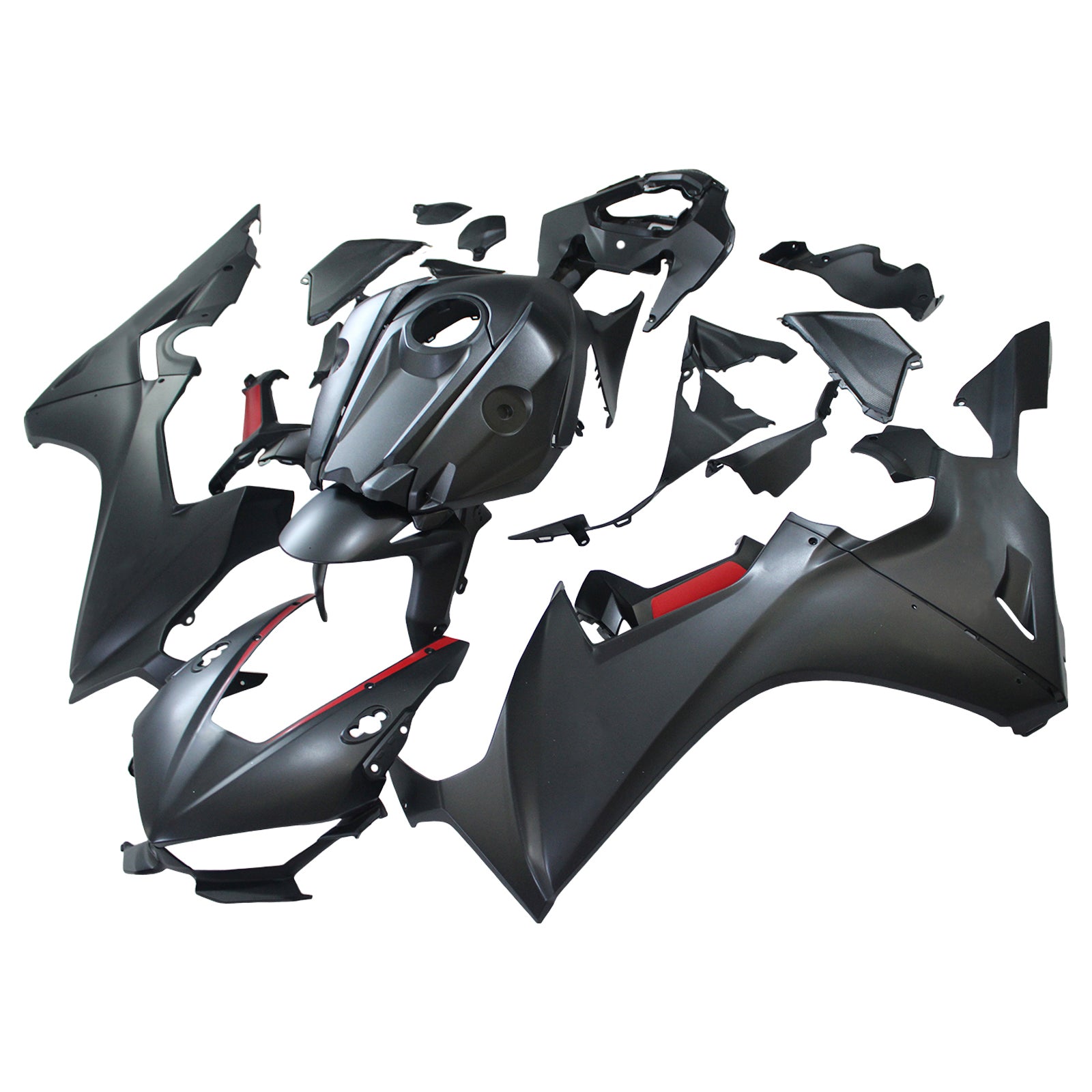 Amotopart 2017–2025 Honda CBR1000RR Verkleidung, mattschwarz, Style1-Kit