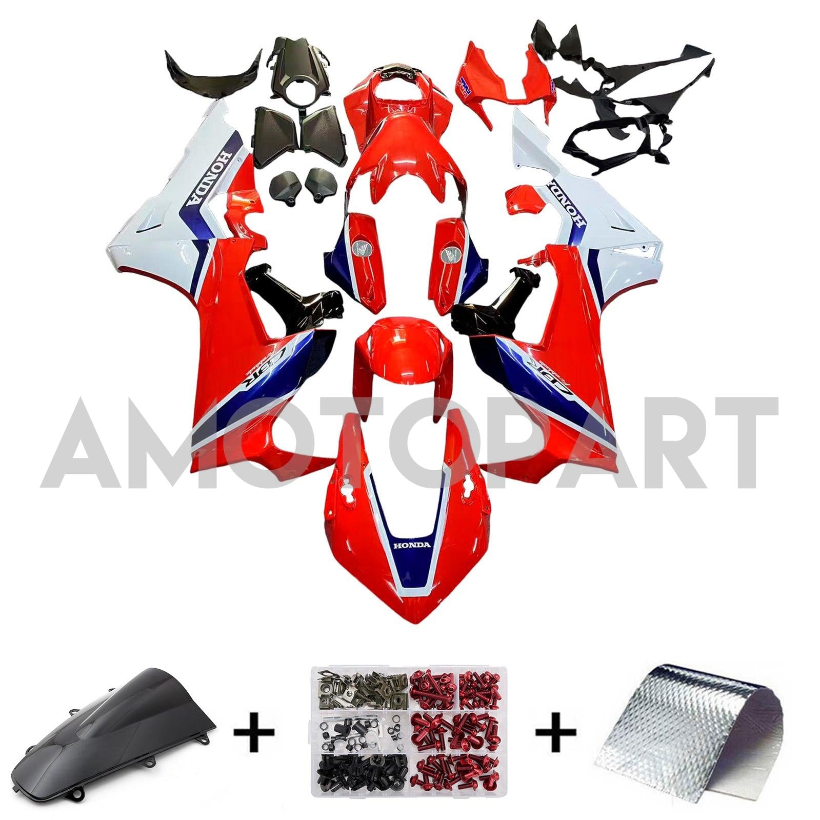 Amotopart 2017-2025 Honda CBR1000RR Fairing Red&White Style7 Kit