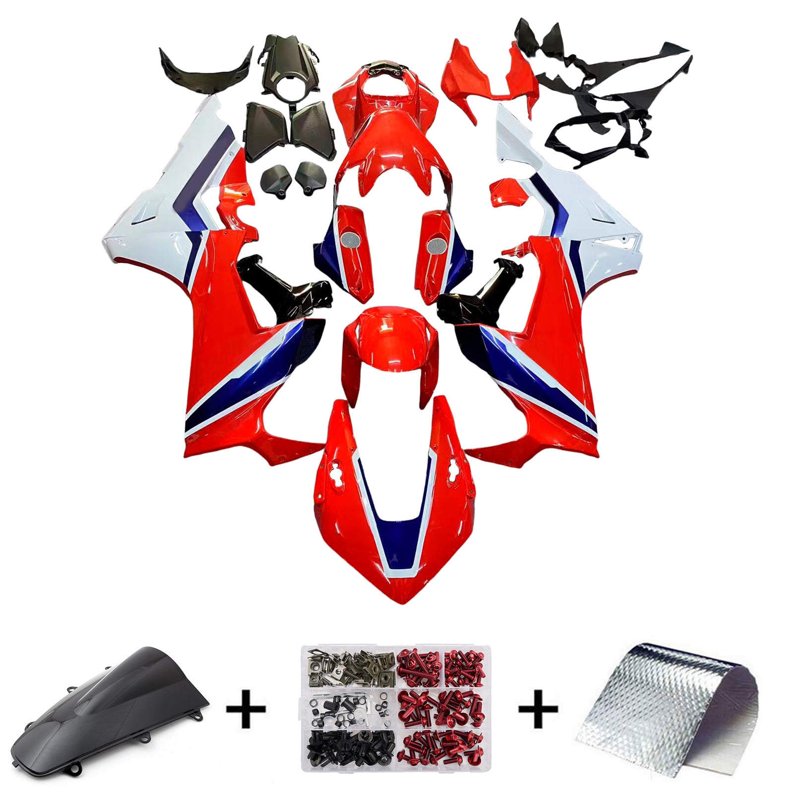 Amotopart 2017-2025 Honda CBR1000RR Fairing Red&White Style7 Kit