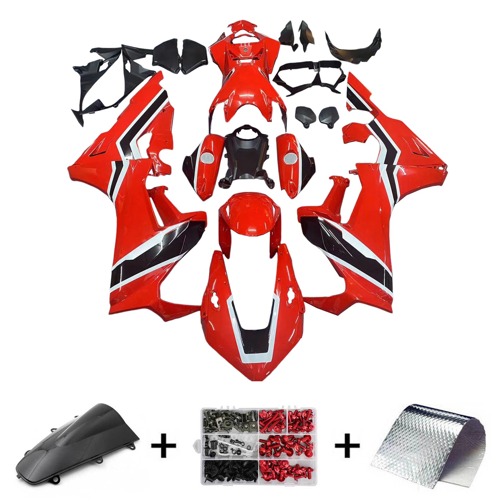 Amotopart 2017-2025 Honda CBR1000RR Fairing Red&Black Kit