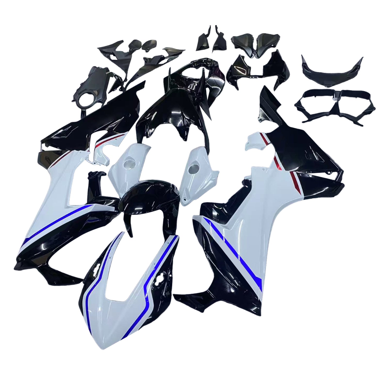 Amotopart 2017-2025 Honda CBR1000RR Verkleidung Weiß&Schwarzes Set