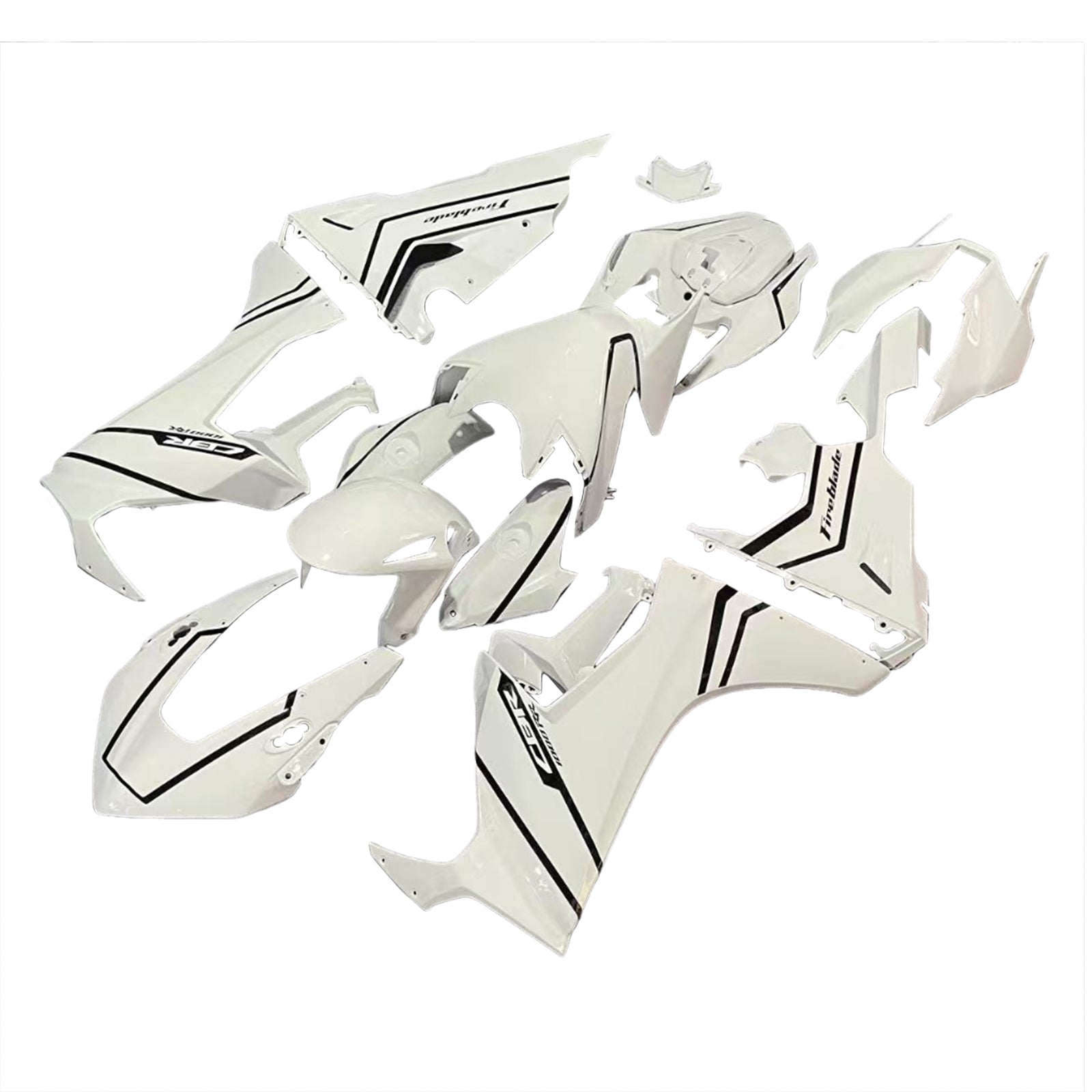 Amotopart 2017-2025 Honda CBR1000RR Fairing White & Black Stripe Kit