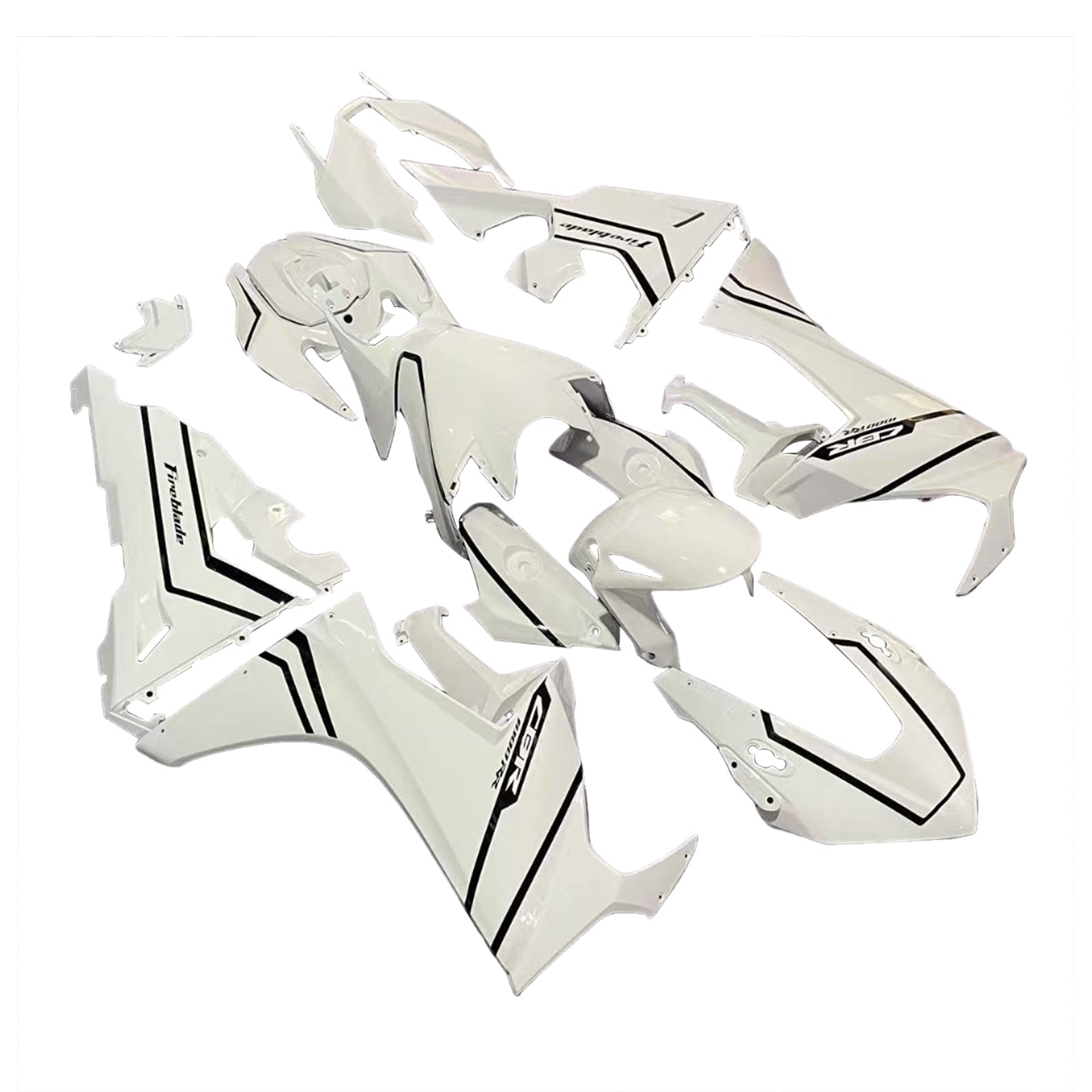 Amotopart 2017-2025 Honda CBR1000RR Fairing White & Black Stripe Kit