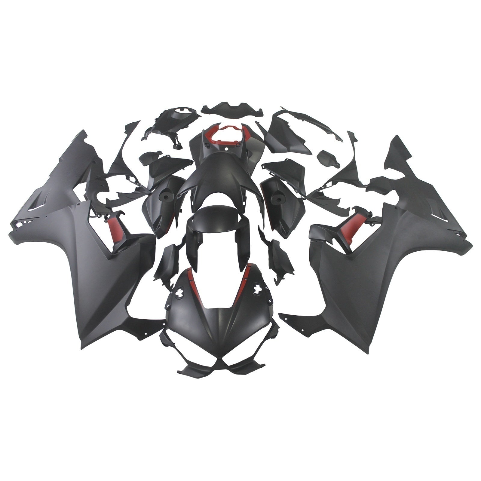 Amotopart 2017-2023 Honda CBR1000RR Carenado negro con kit de rayas rojas