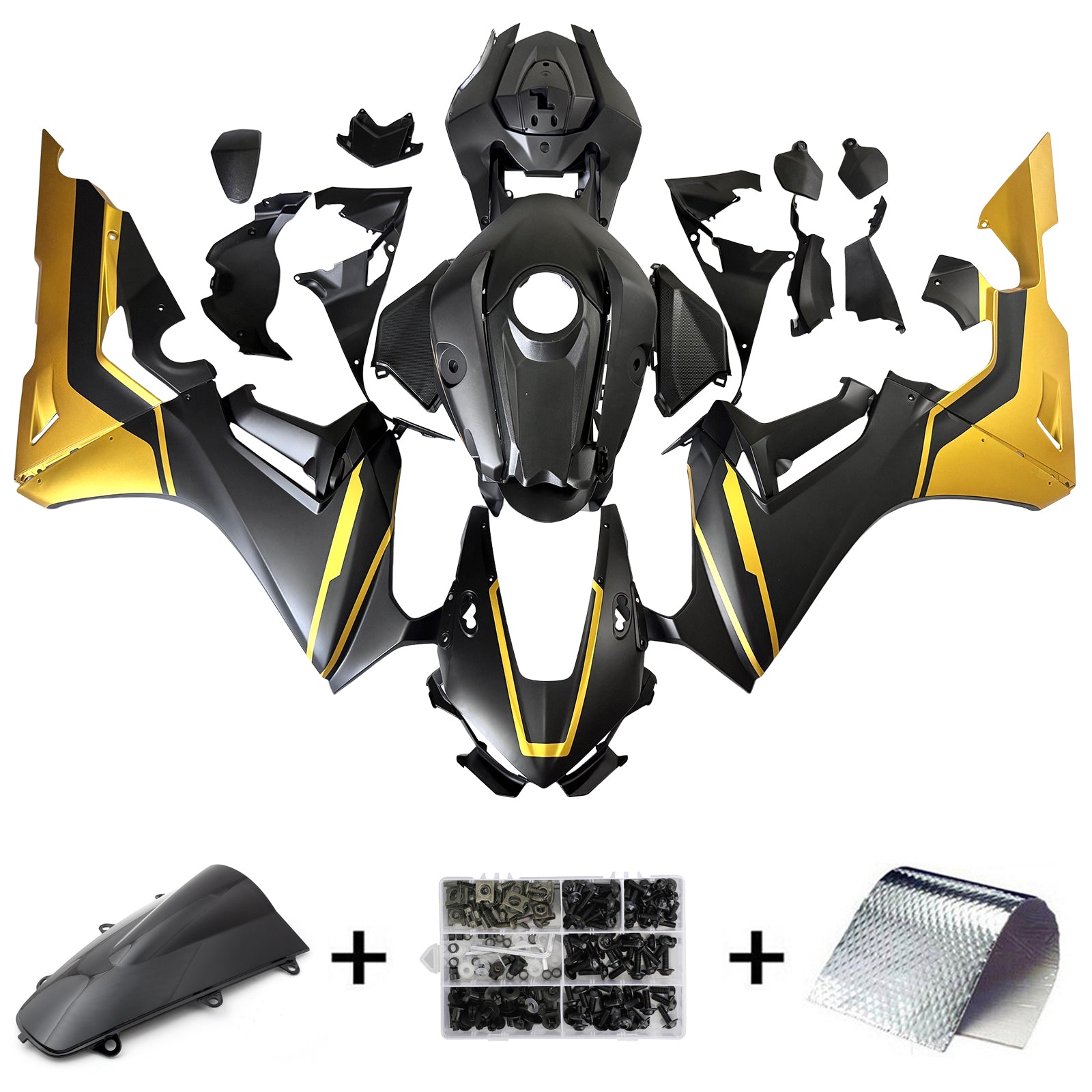 Amotopart 2017-2025 CBR1000RR Honda Black&Gold Fairing Kit