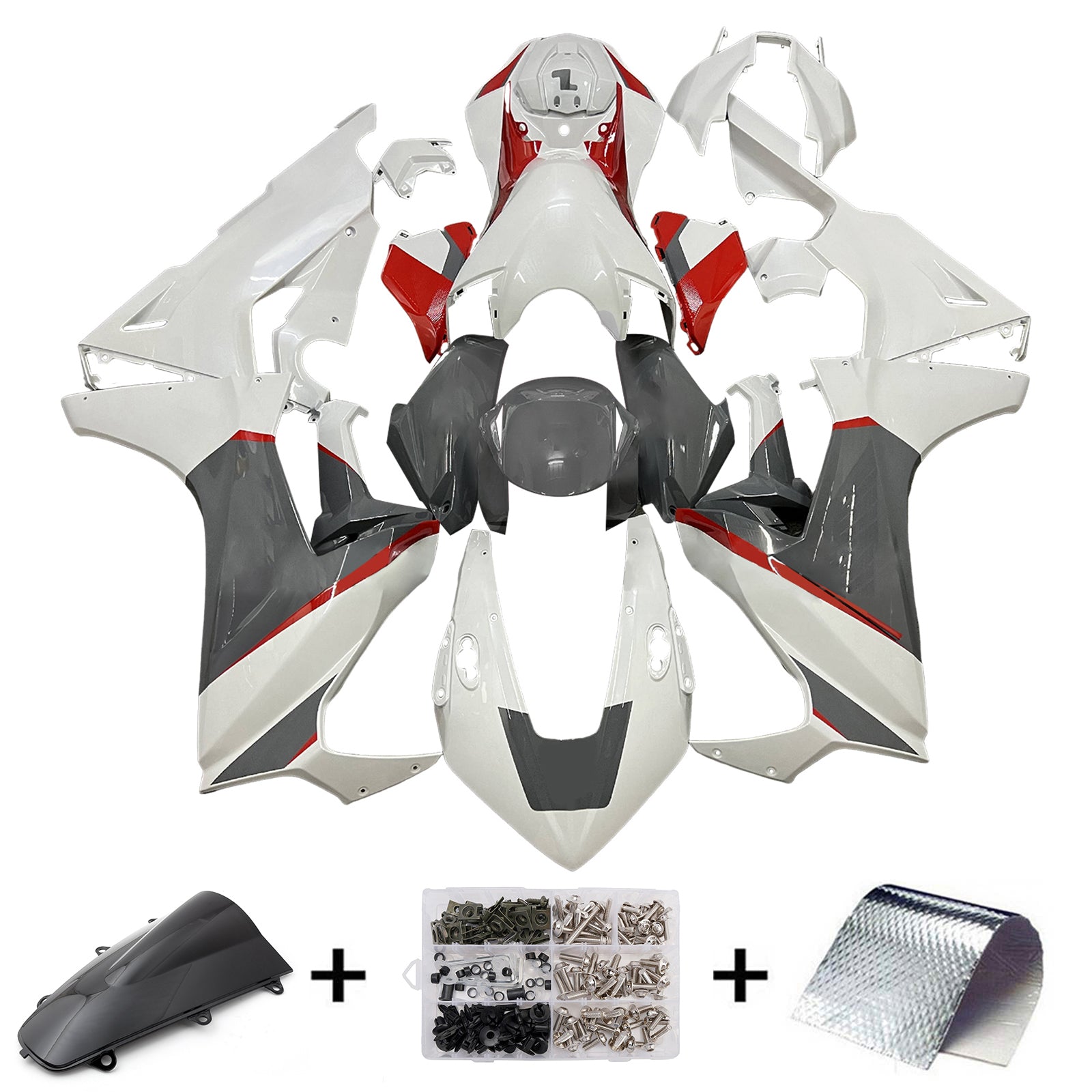 Amotopart 2017-2026 Honda CBR1000RR White Grey Red Fairing Kit